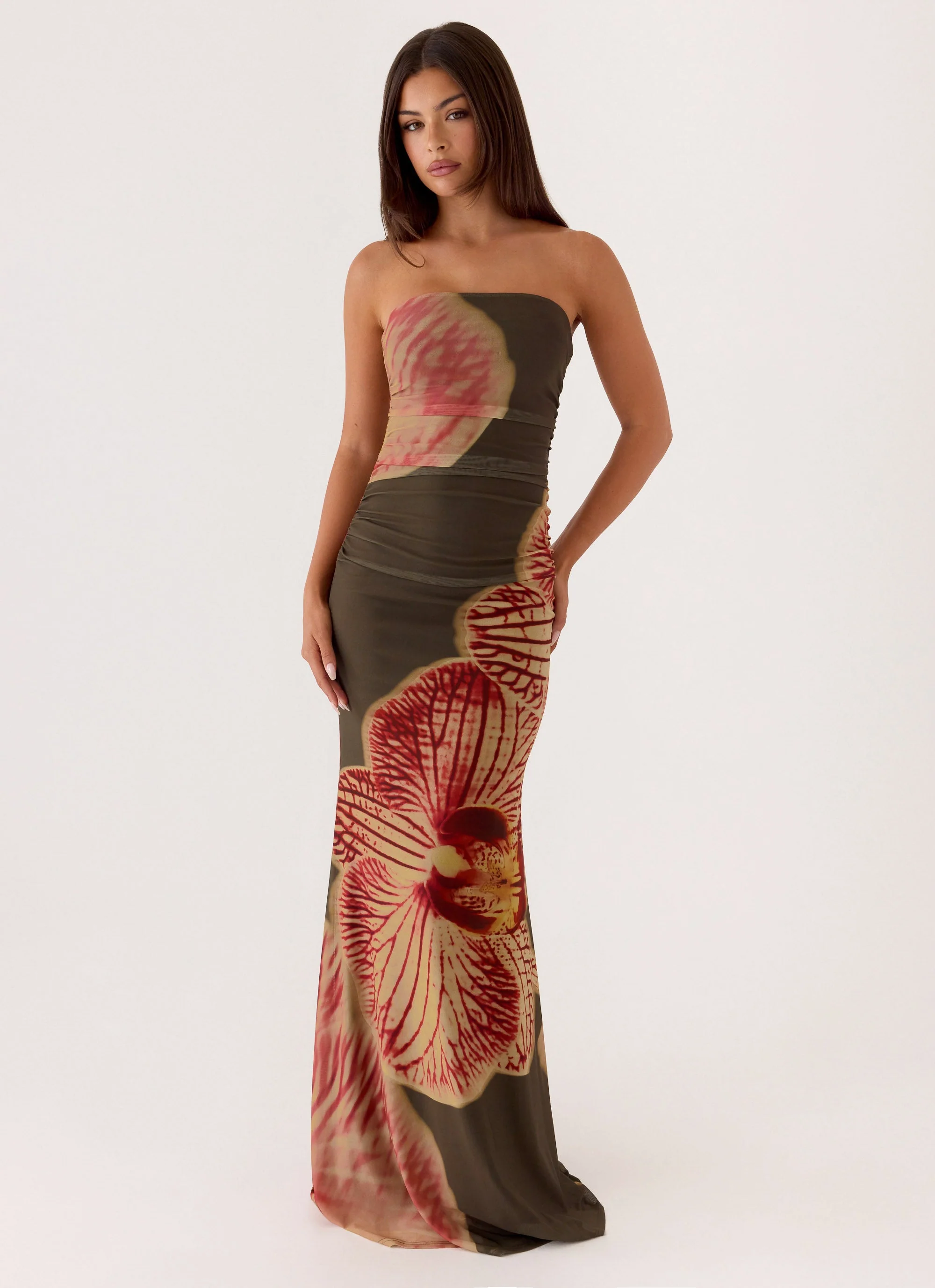 Iroha Strapless Maxi Dress - Jungle Grove - luluinthesky