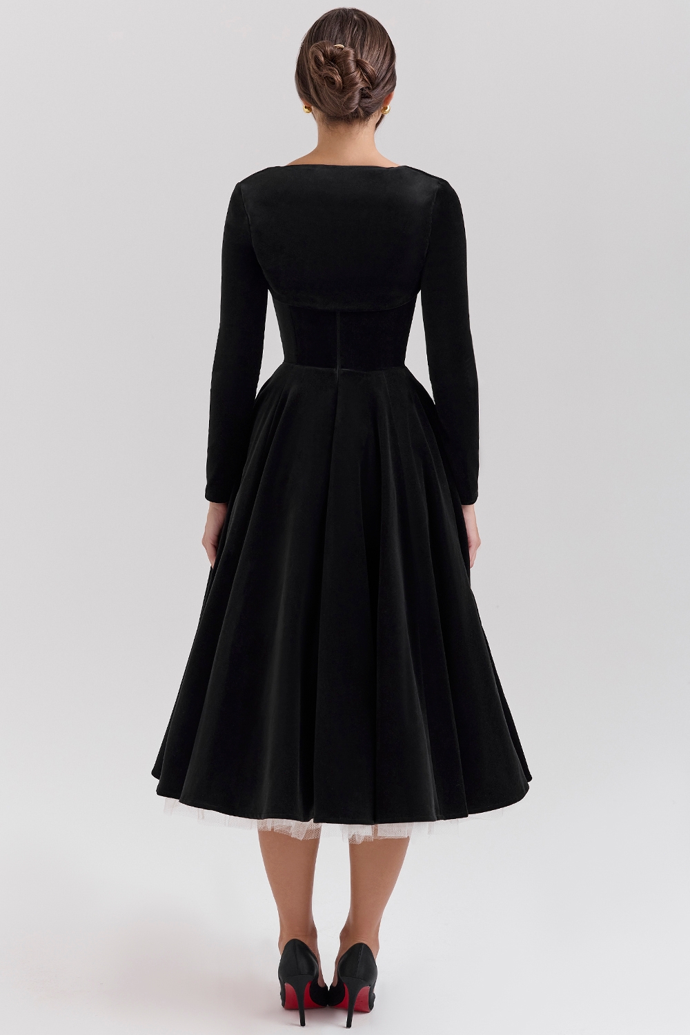 black velvet tulle midi dress + bolero