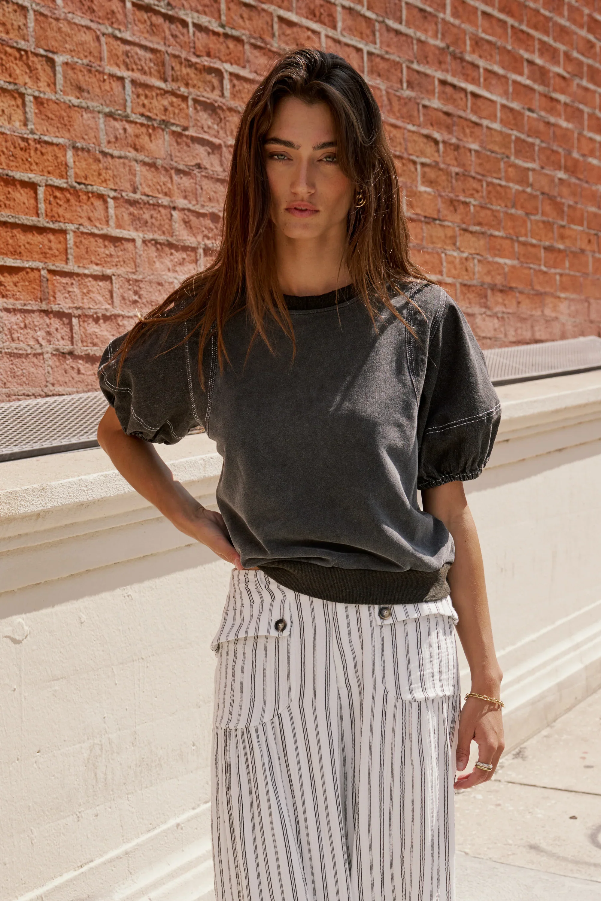Rory Contrast Top in Black