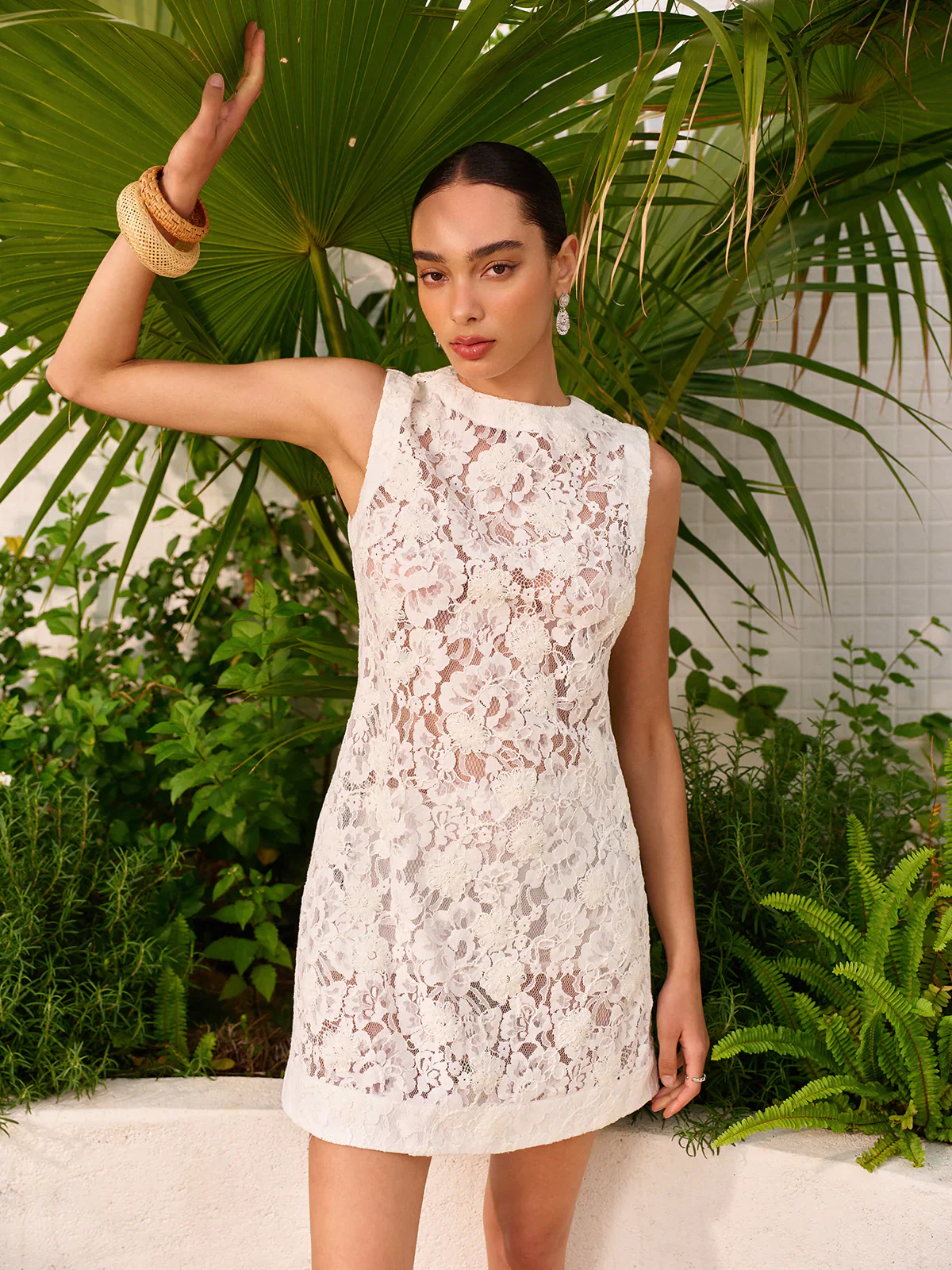 Semi-Sheer Lace Dress - luluinthesky
