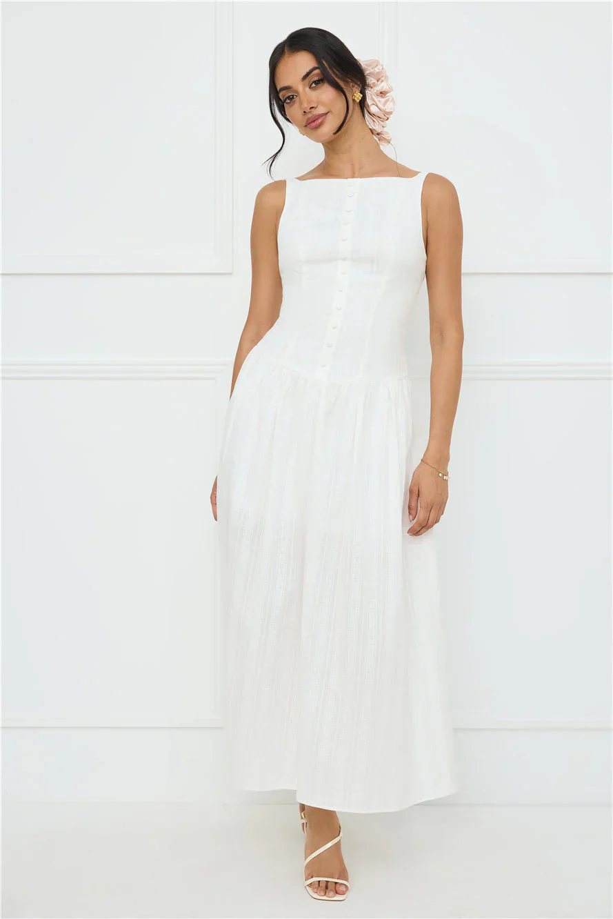 Serene Nights Maxi Dress White - luluinthesky