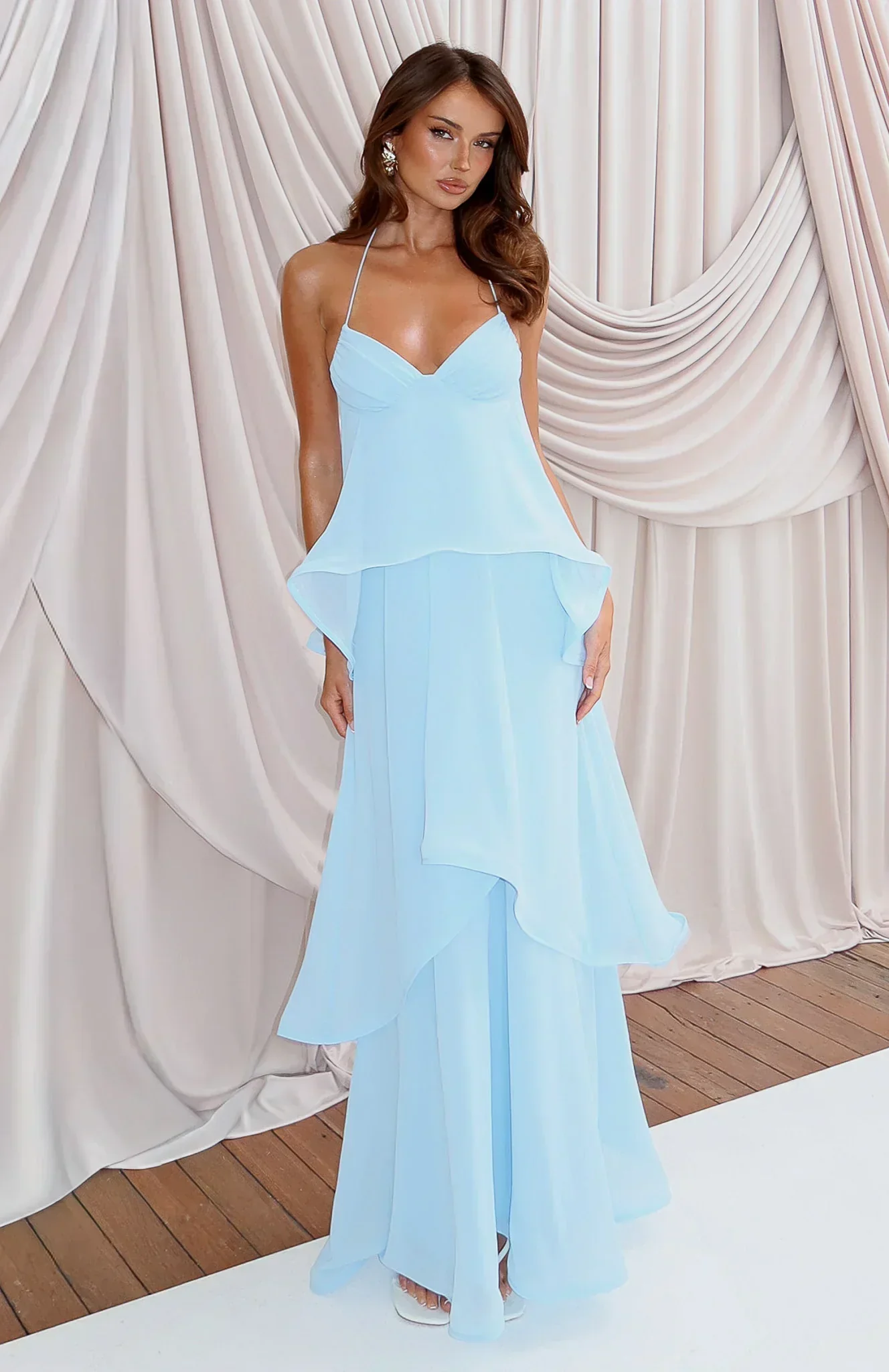 Twirl With Me Maxi Dress Baby Blue - luluinthesky