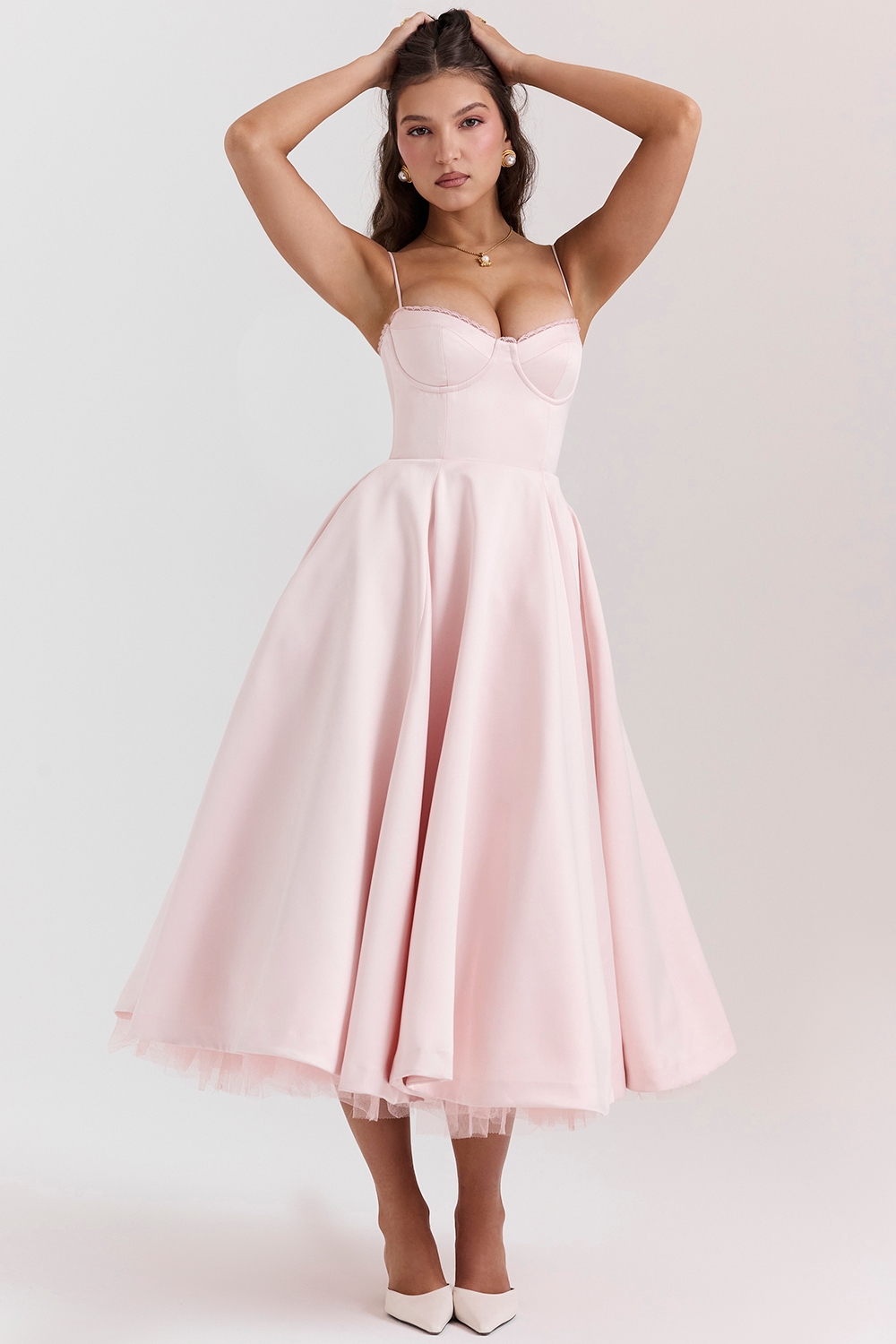 ballerina pink midi dress