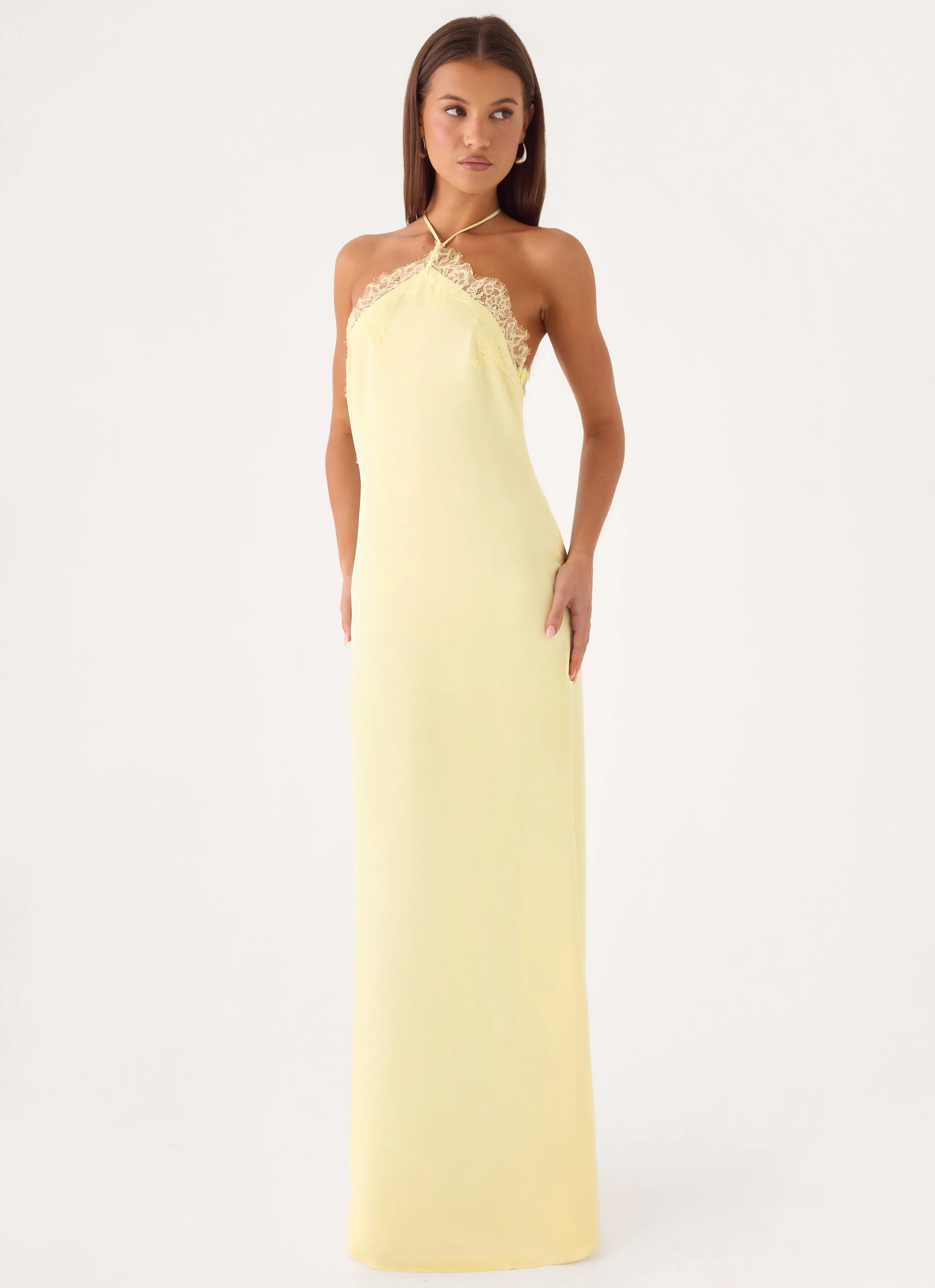 Samaria Halter Maxi Dress - Yellow - luluinthesky