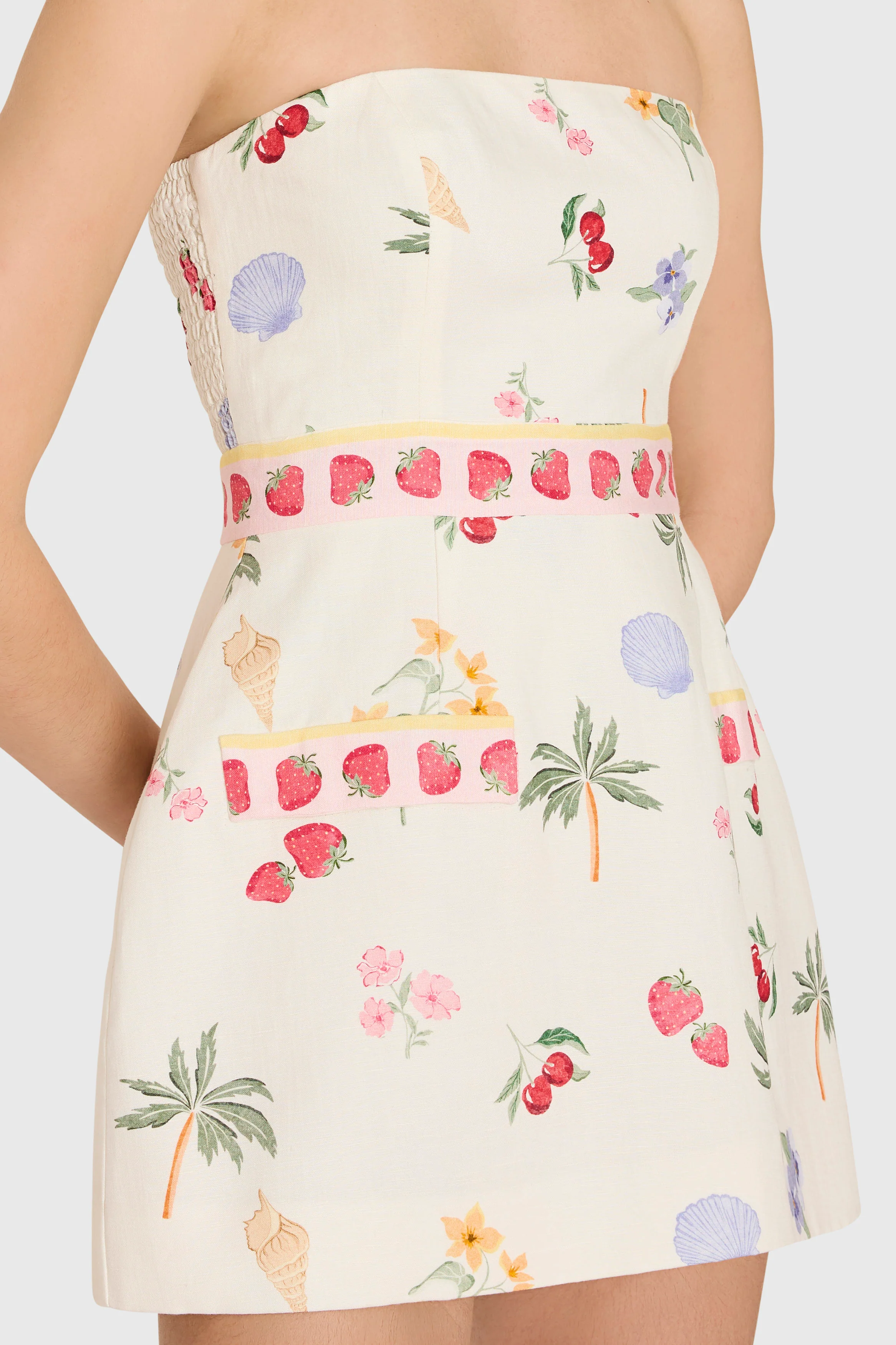Strapless Bethany Romper in Boardwalk - luluinthesky