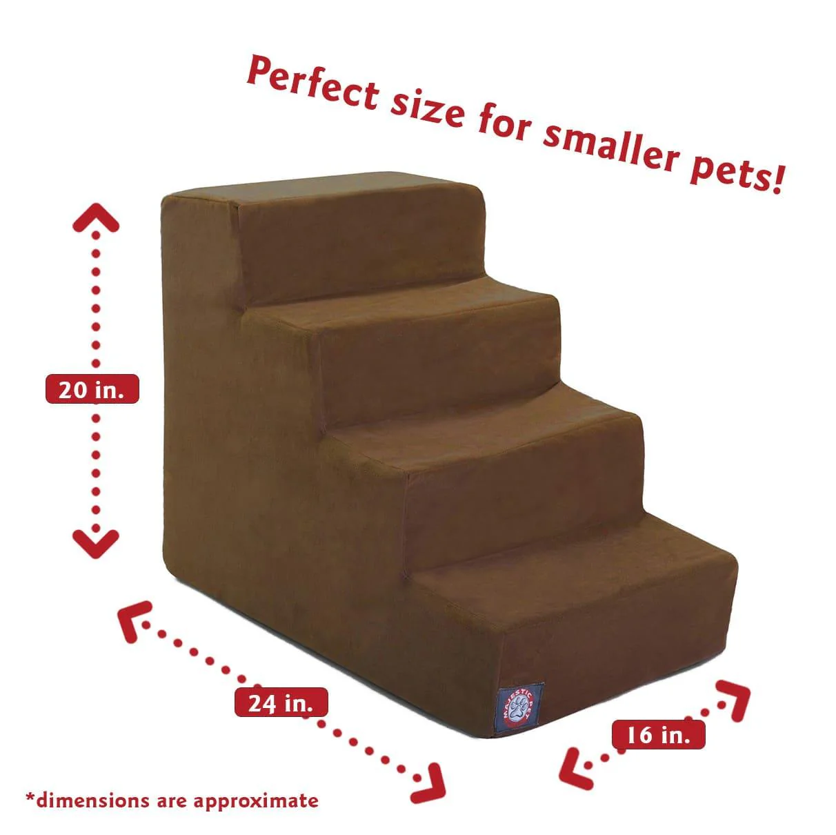 Suede 4 Step Pet Stairs