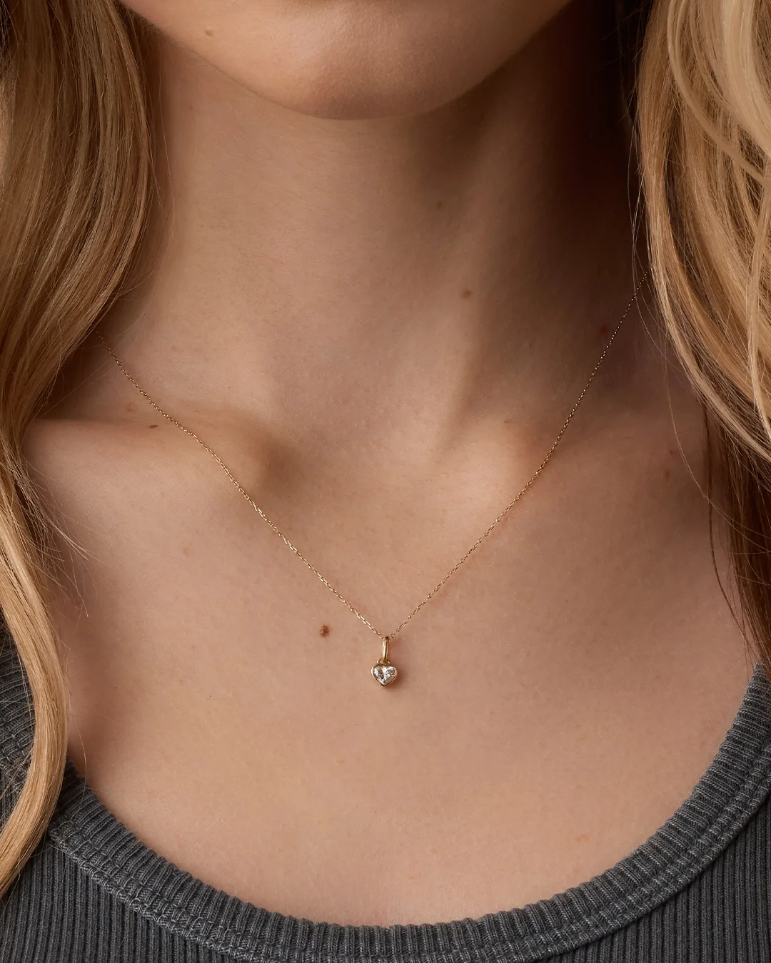 14K Lab Grown Diamond Heart Charm