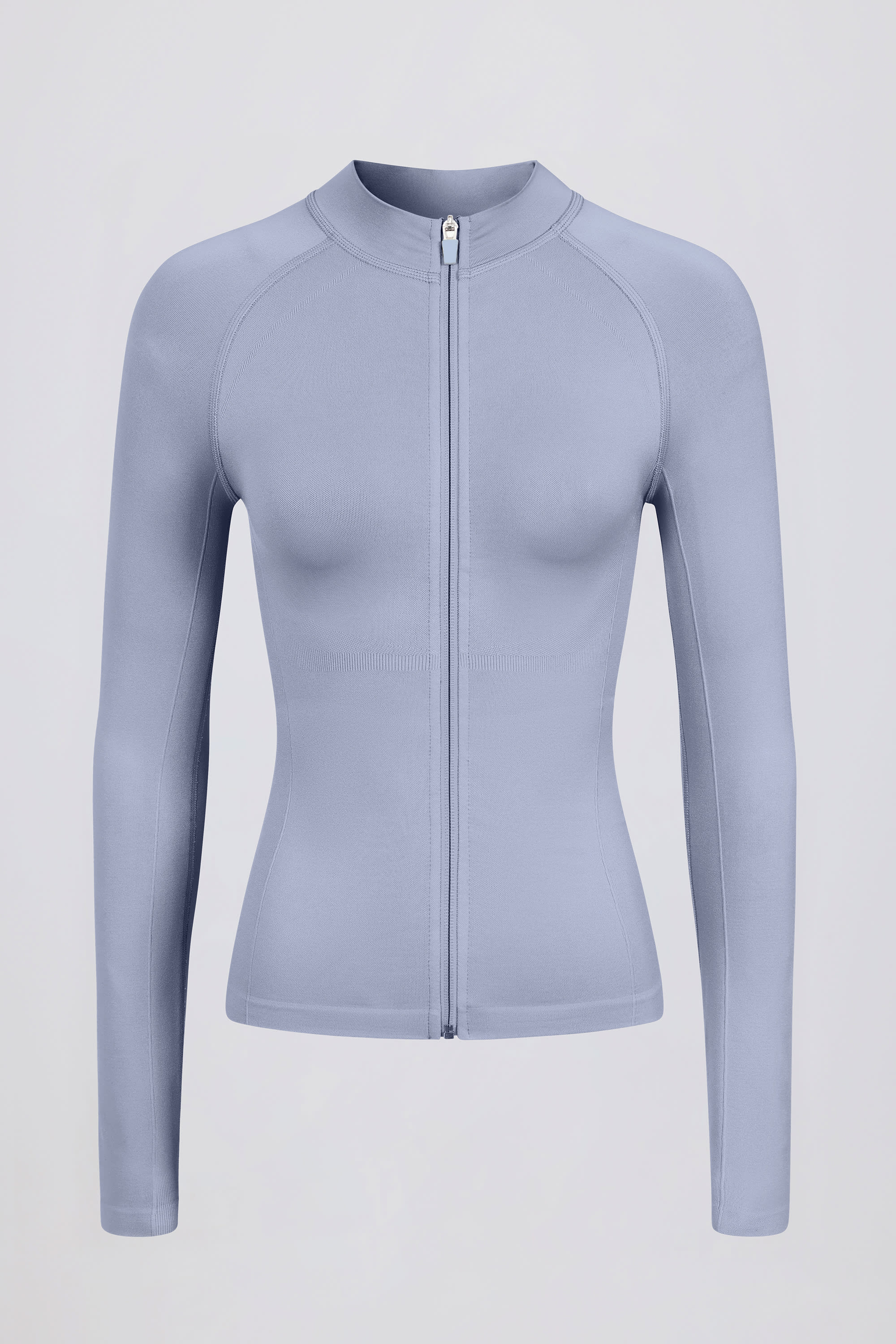 Define Luxe Zip-Up Jacket in Blue Grey