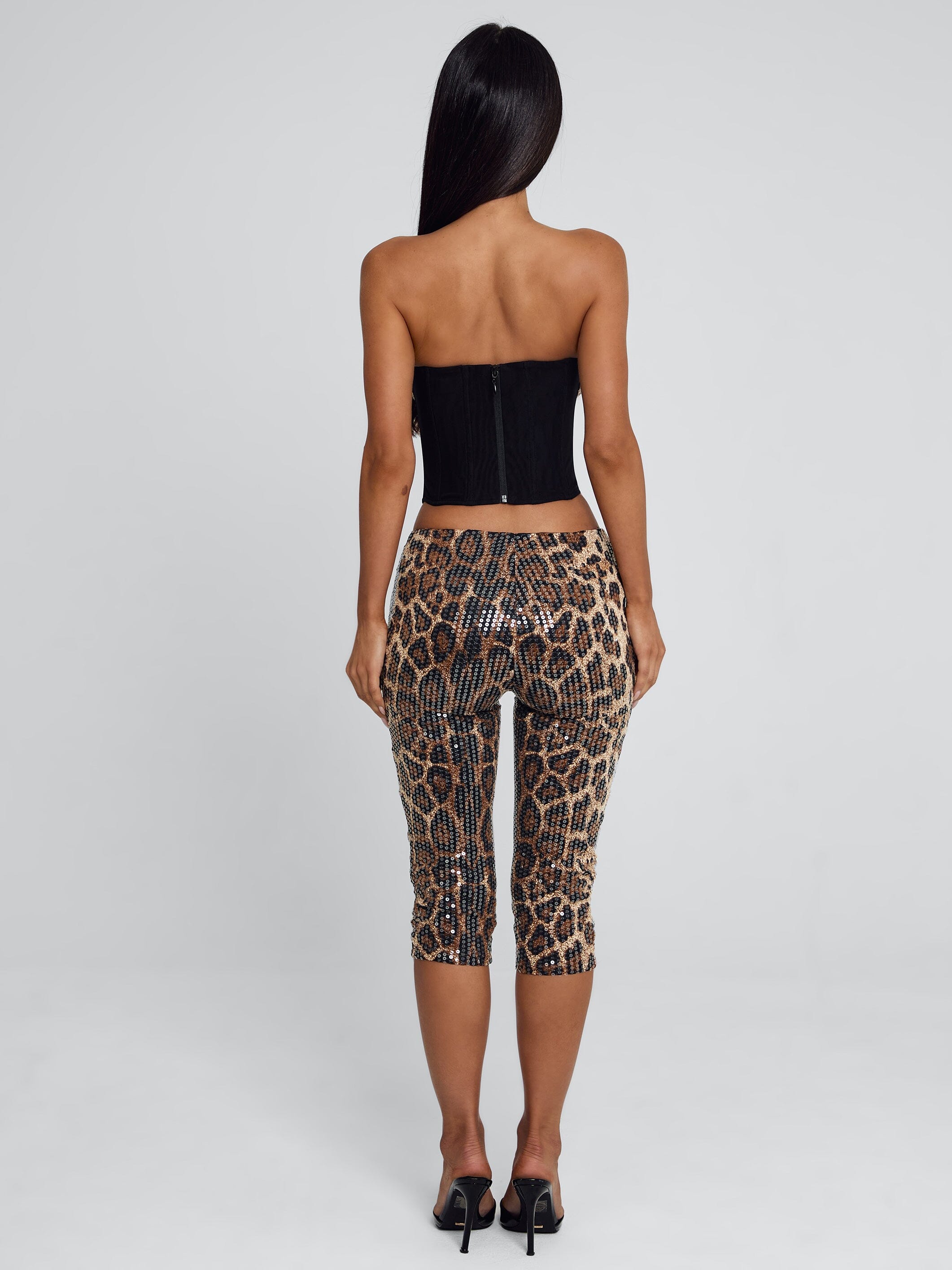 Eira Capri Pant Leopard Sequin