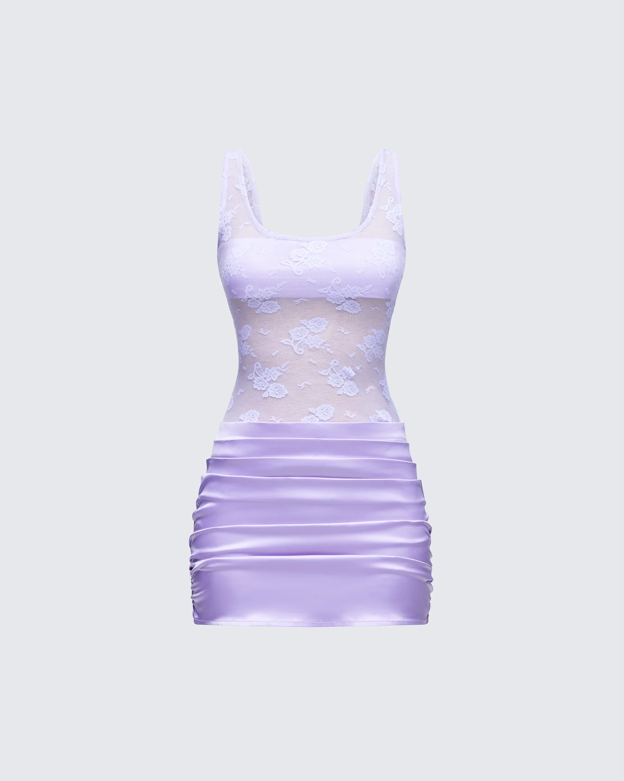Blair Purple Lace Mix Mini Dress