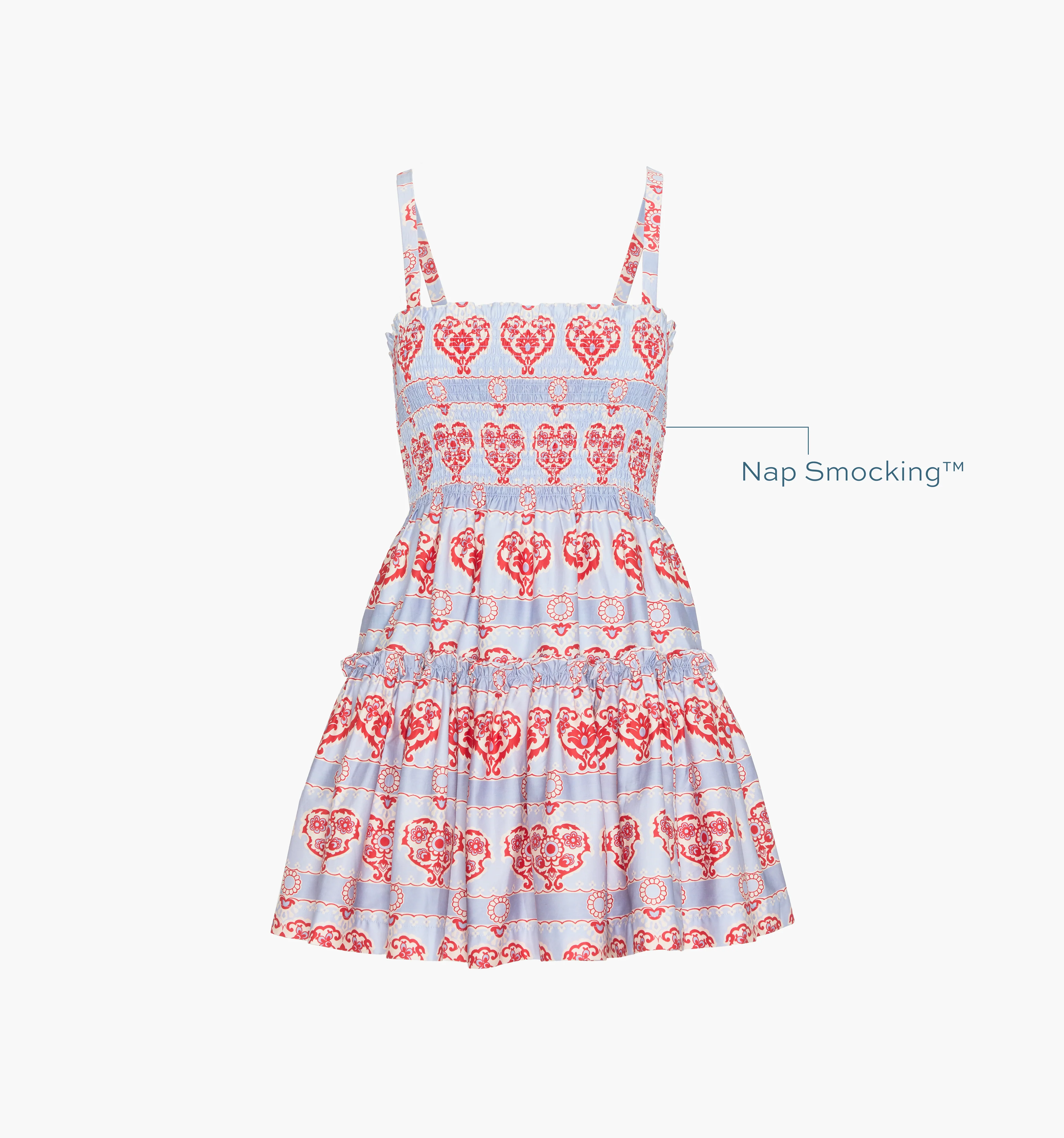 The Seraphina Mini Nap Dress - Poppy Damask Stripe