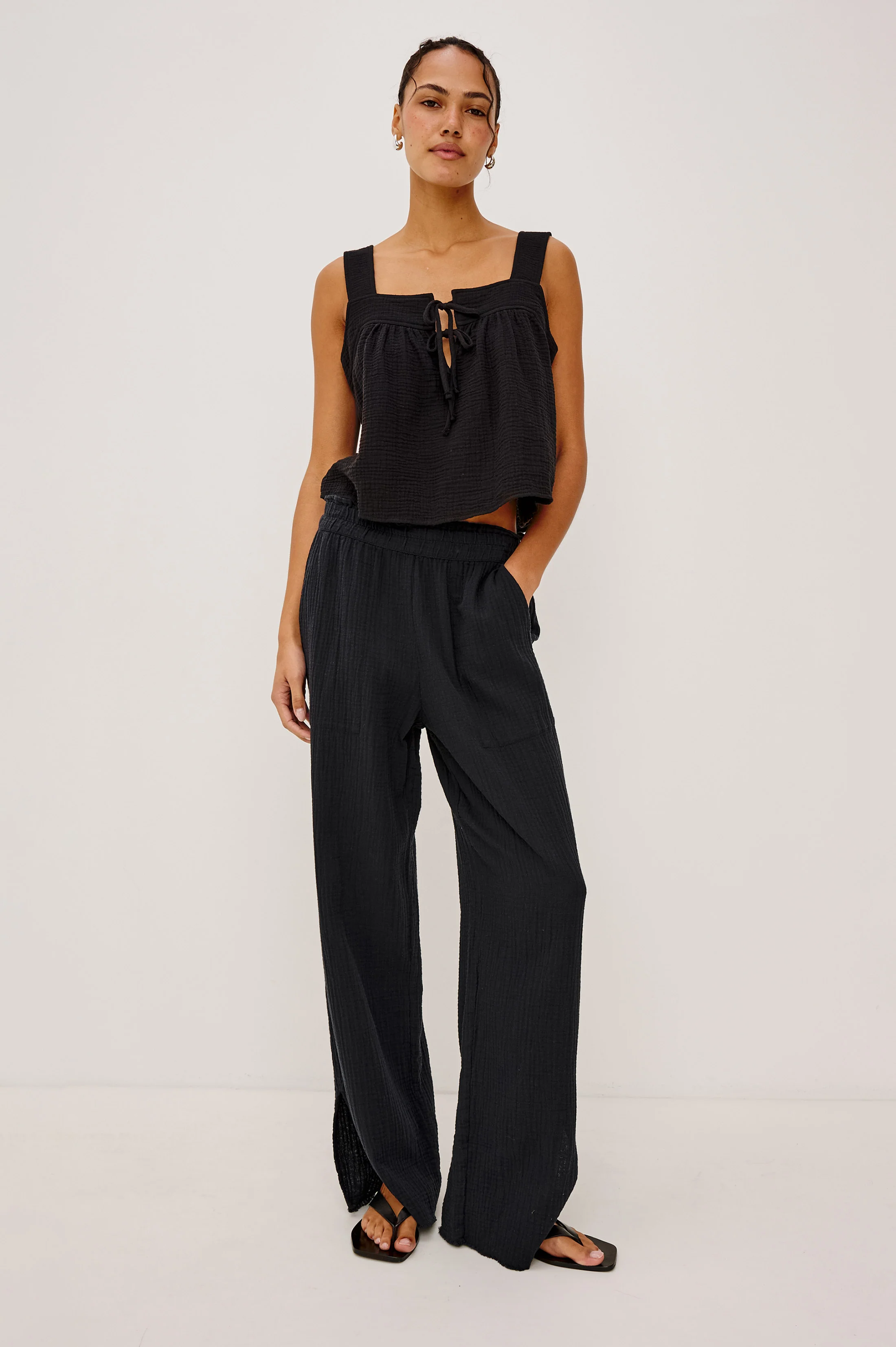 Enya Top - Black Gauze