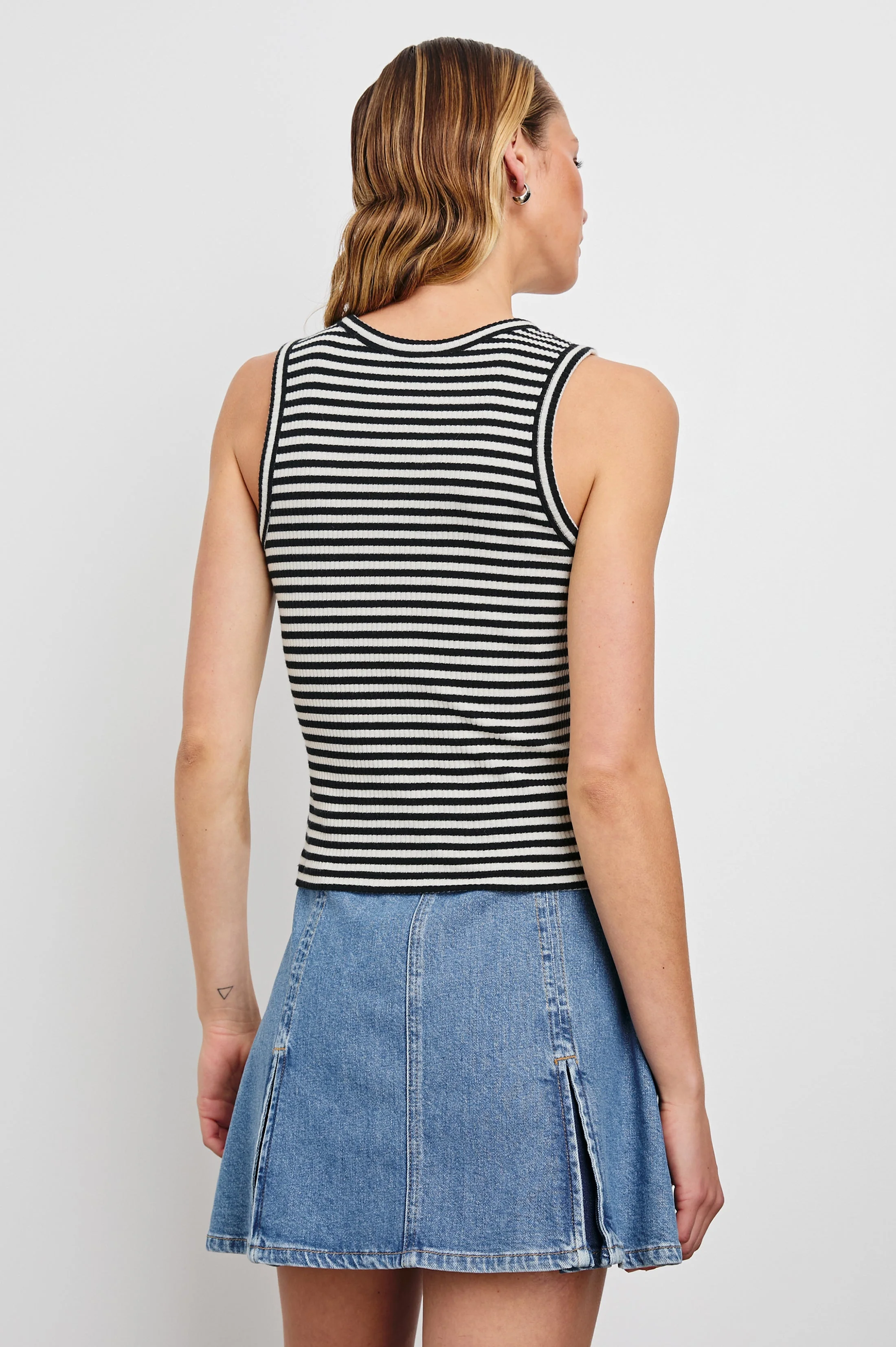 The Racer Tank - Black Birch Stripe