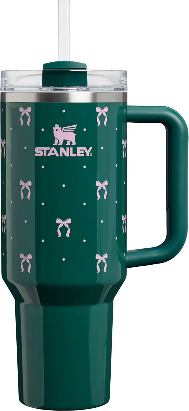Stanley 40 oz. Quencher H2.0 FlowState Tumbler - Holiday - Shadow Green Bows