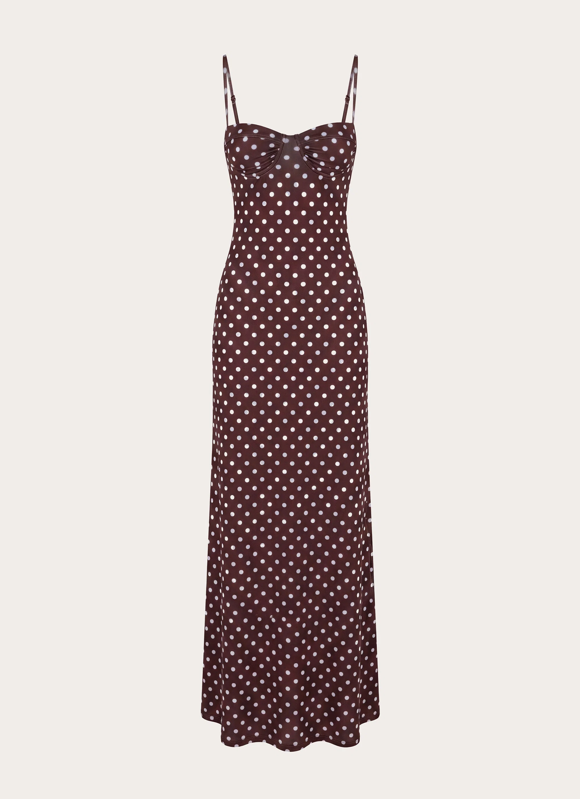 Vamonos Maxi Dress - Chocolate Blue Dot