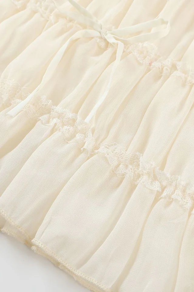 Ruffle Tunnel Gown in Cloud