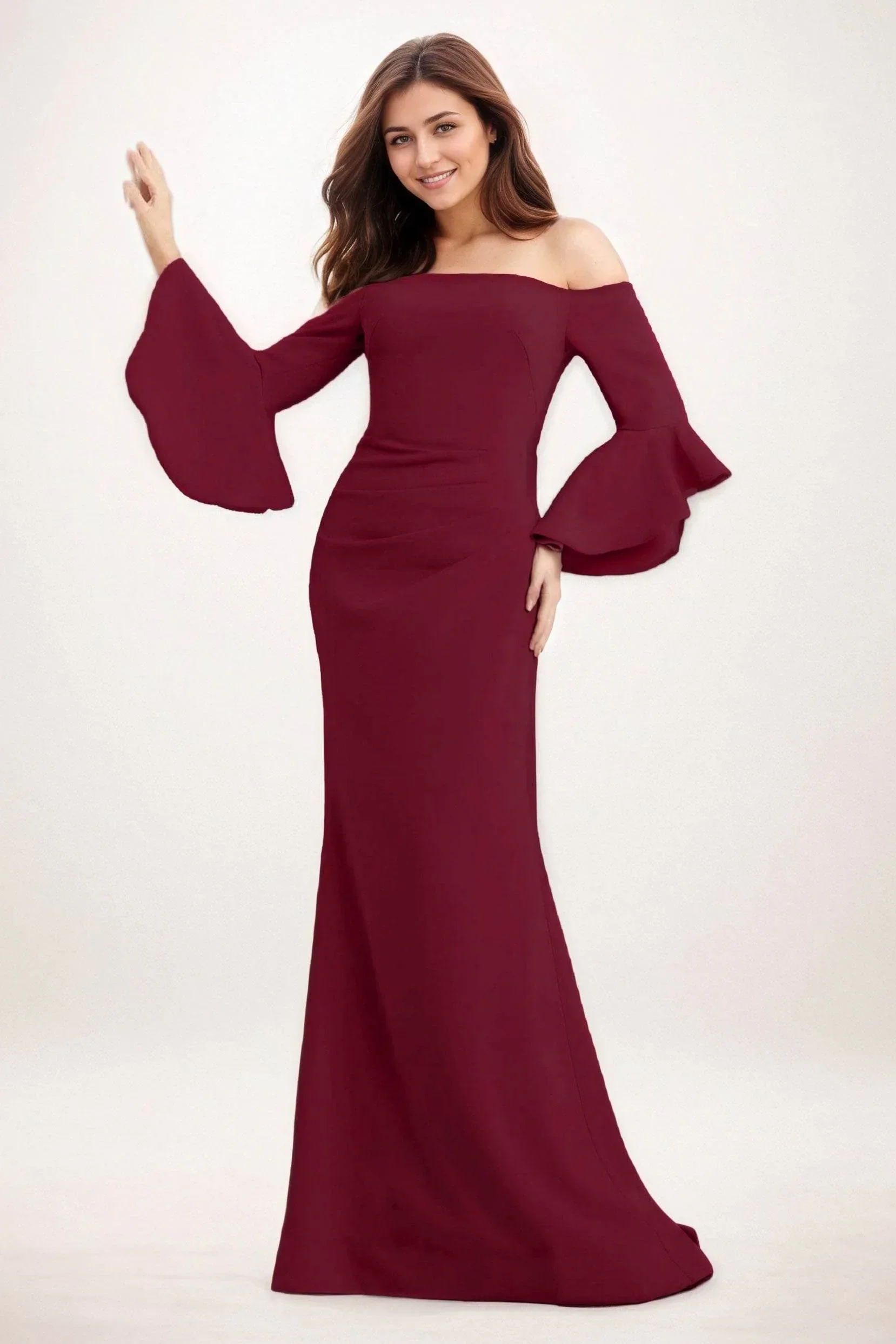 Trumpet-Mermaid Maxi Elastic Cloth Wedding Guest Dress CG0298