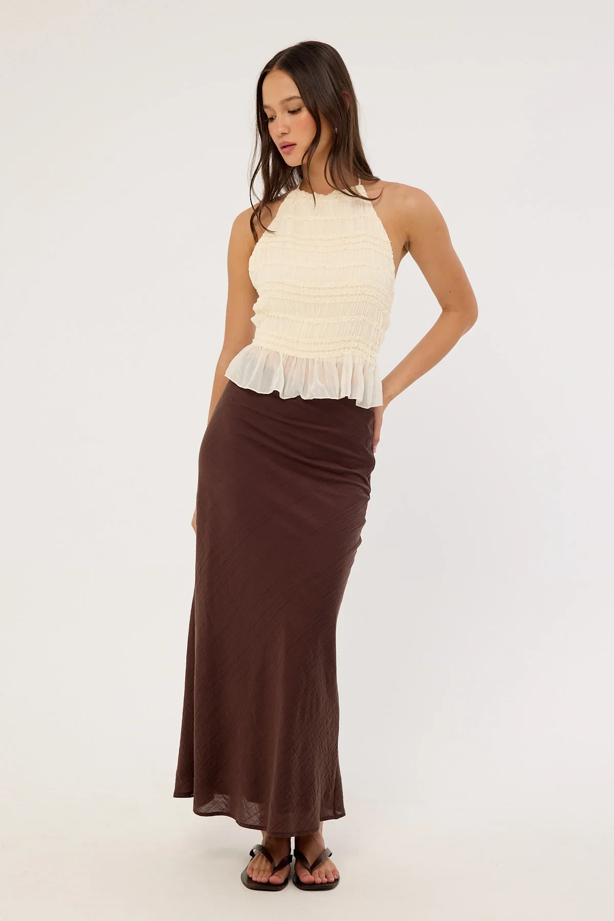 Perfect Stranger Klara Maxi Skirt Brown