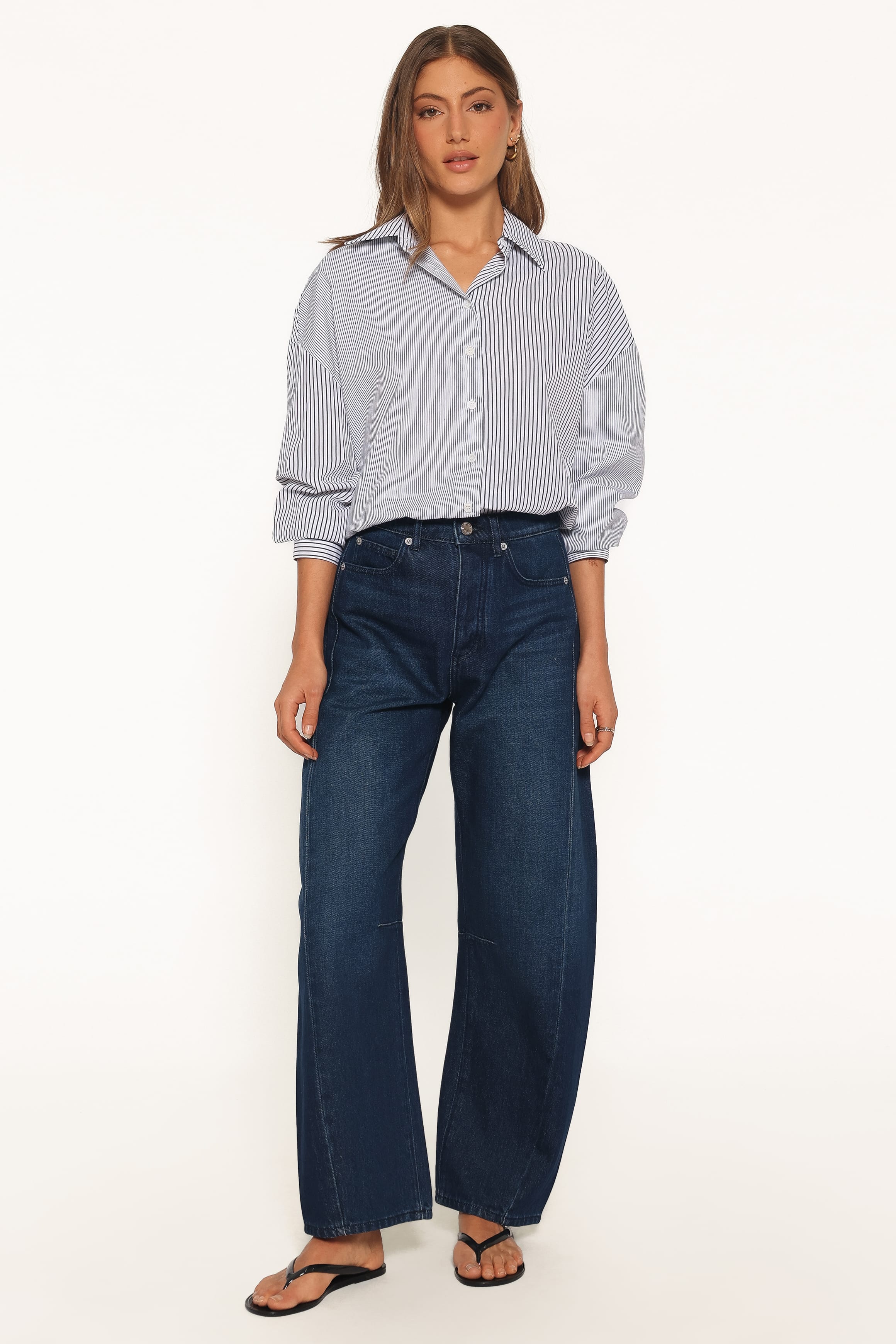 Elva Oversized Shirt - Black Stripe