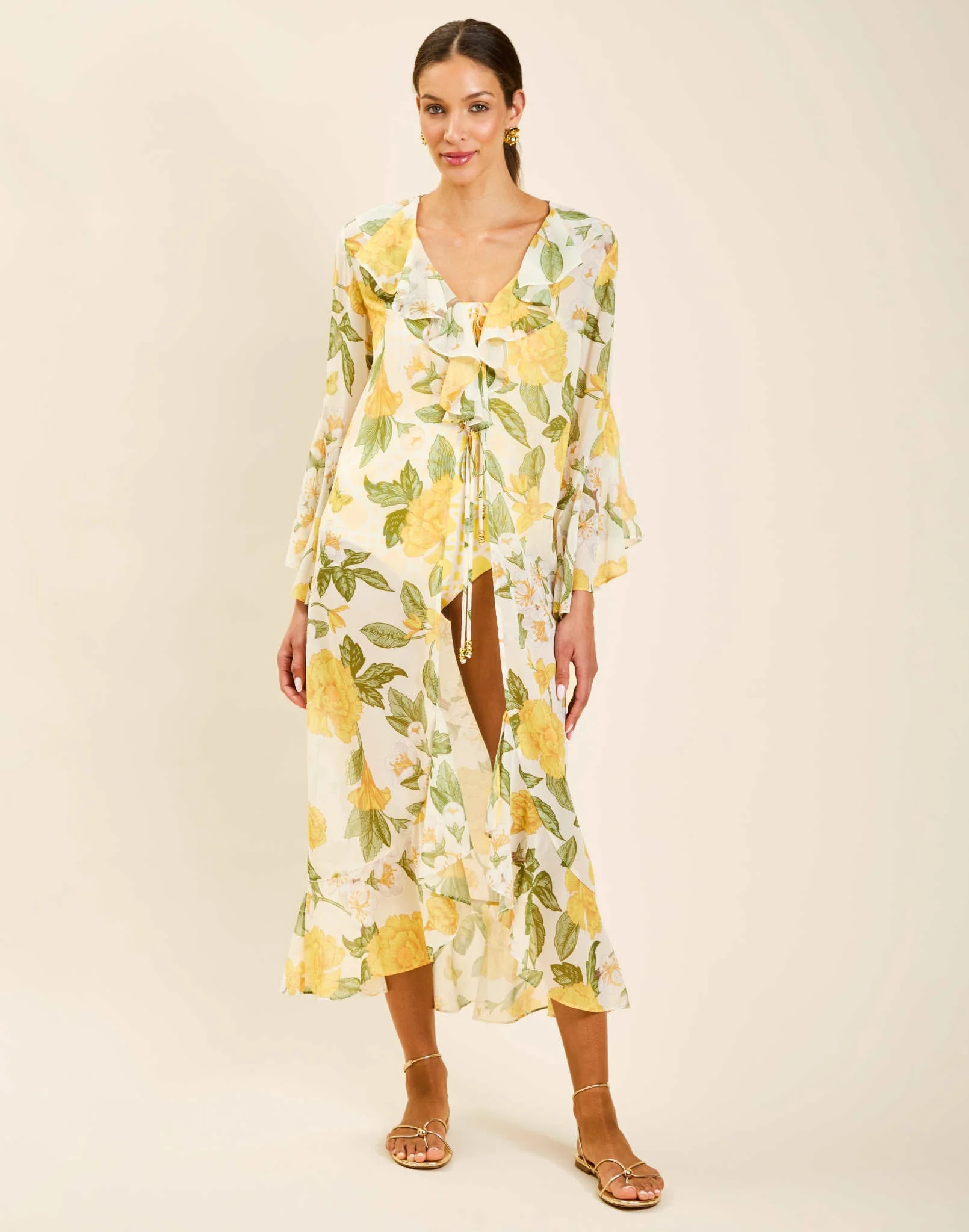 Bimini Ruffle Tie Cover Up