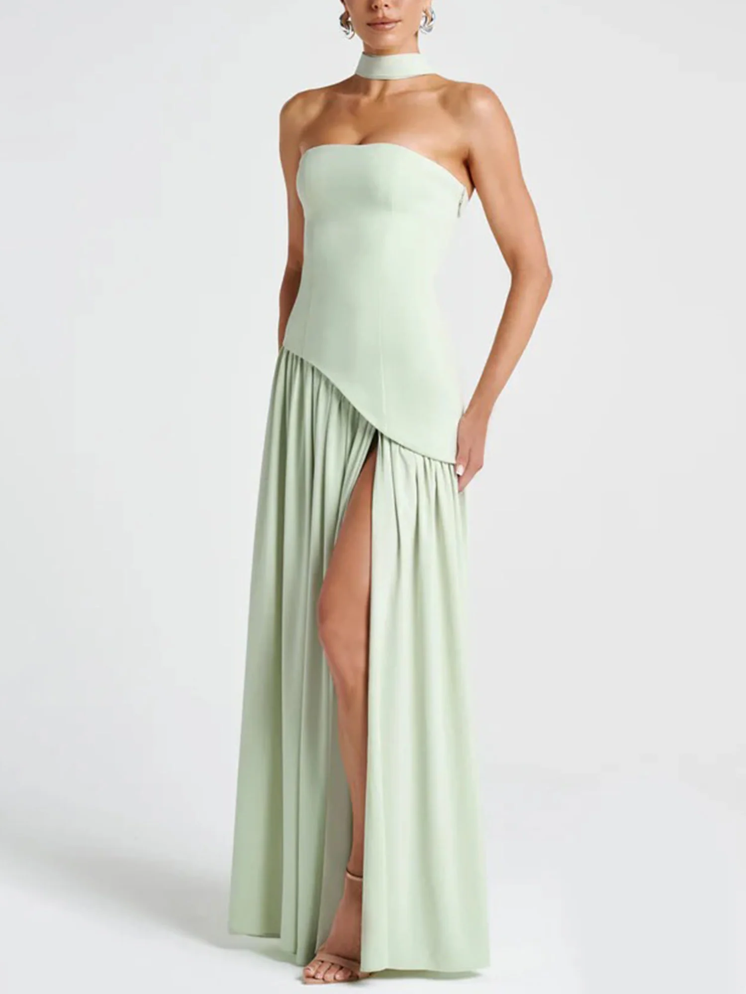 Slit Veil Maxi Dress
