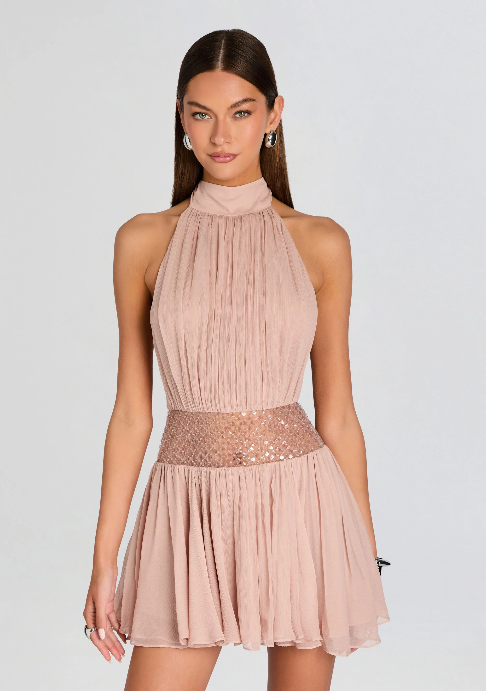 Daly Sequin Chiffon Dress