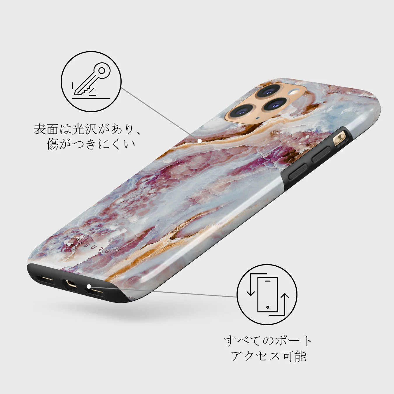 Frozen Leaves - Cute Marble iPhone 11 Pro ケース