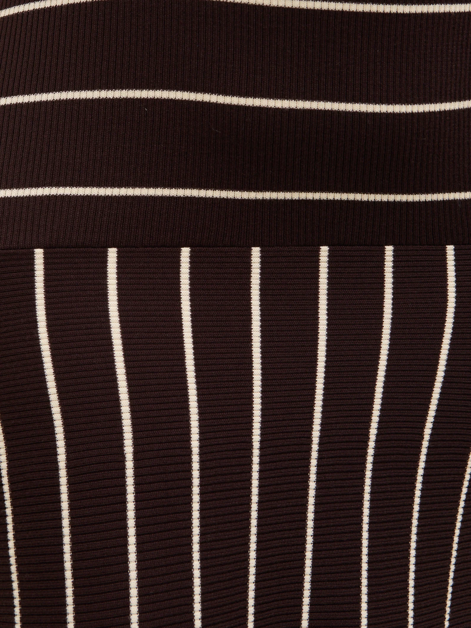Pixie Bandeau Stripe Knit Long Midaxi Dress Curve - Brown