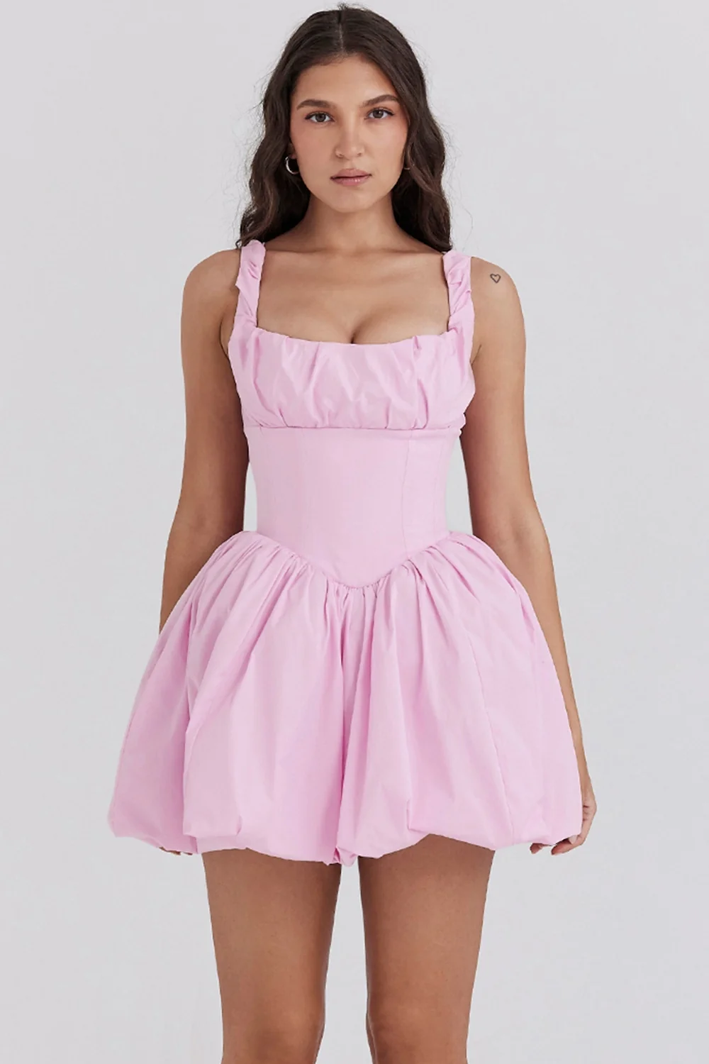 cotton candy cotton tulle mini dress