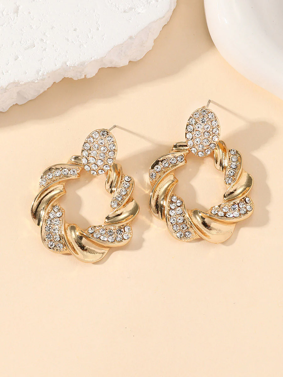 Geometric Rhine Stones Earrings Accessories