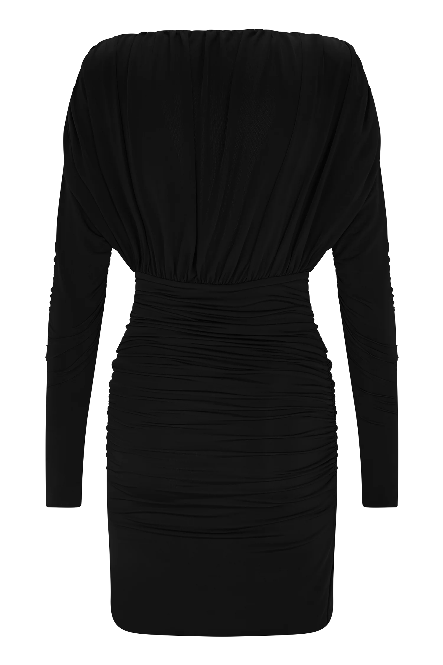 Hayden Long Sleeve Plunge Mini Dress - Black