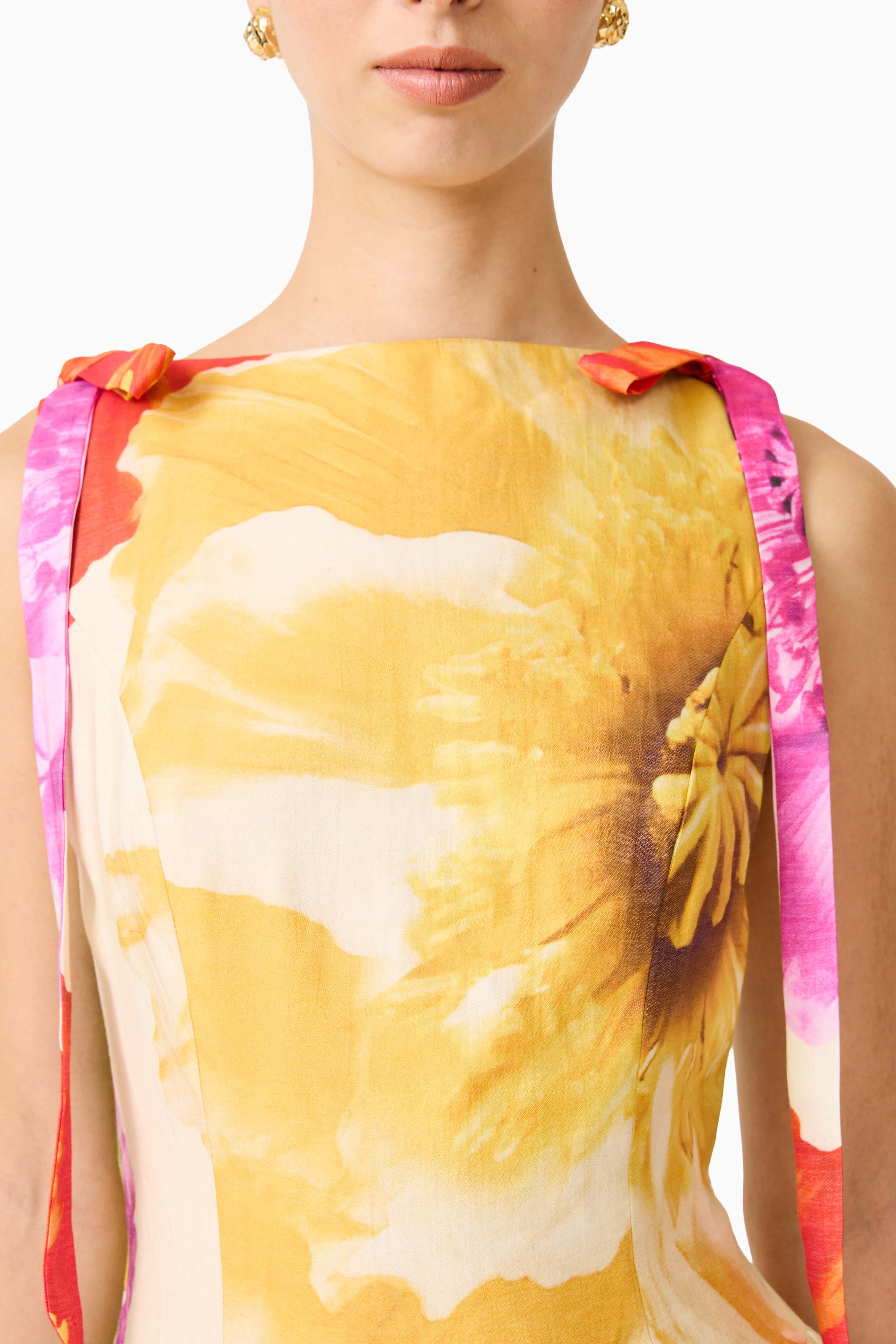 Lilia A-Line Mini Dress in Multi Floral