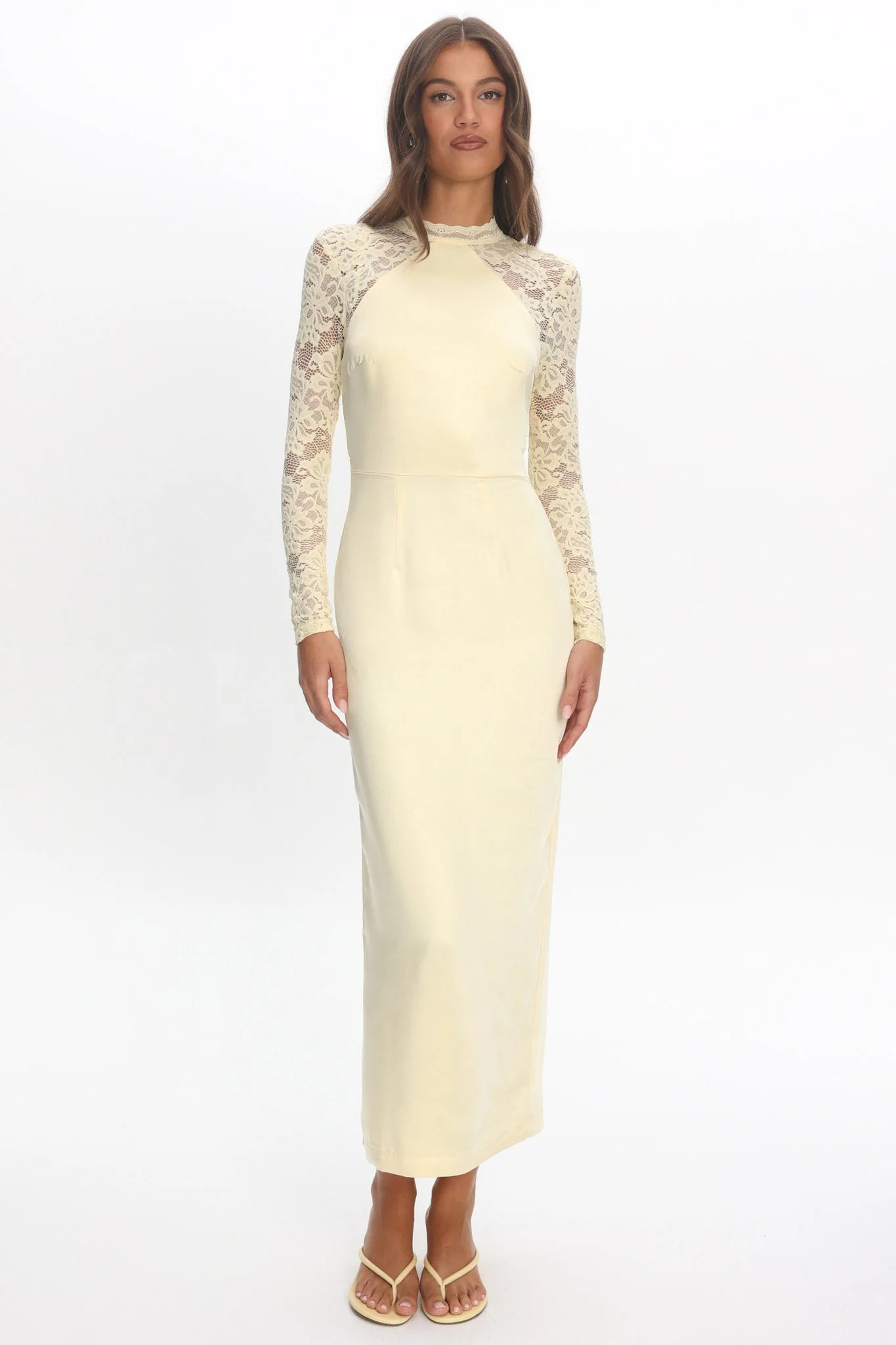 Lucha Lace Sleeve Maxi Dress Butter