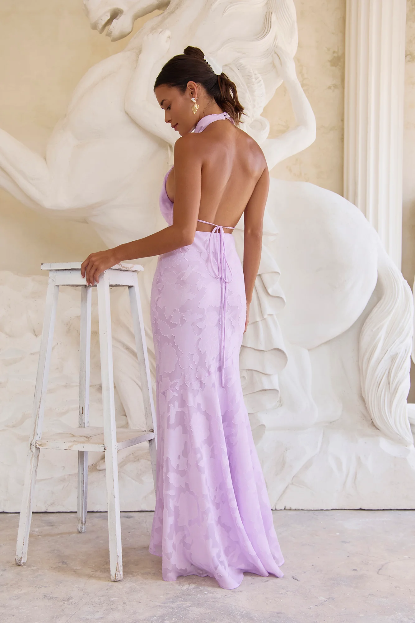Letters Of Love Halter Maxi Dress Lilac