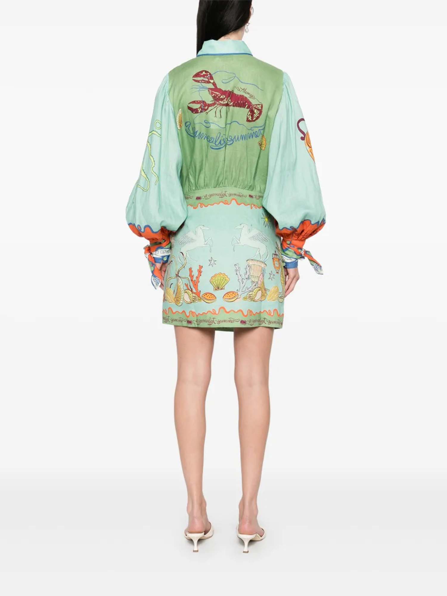 Whimsical Scarf-Tie Shirt Dress