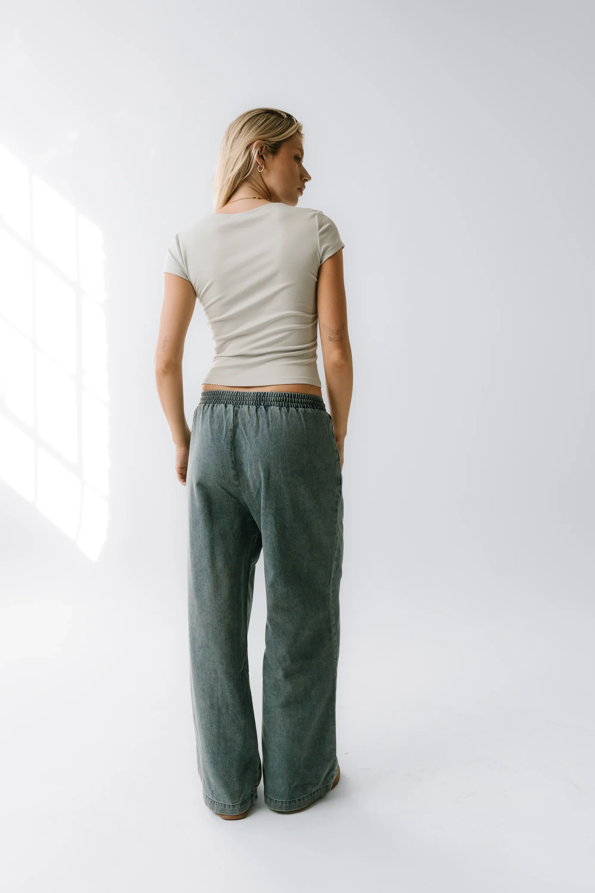 Paula Cowl Neck Top in Light Blue