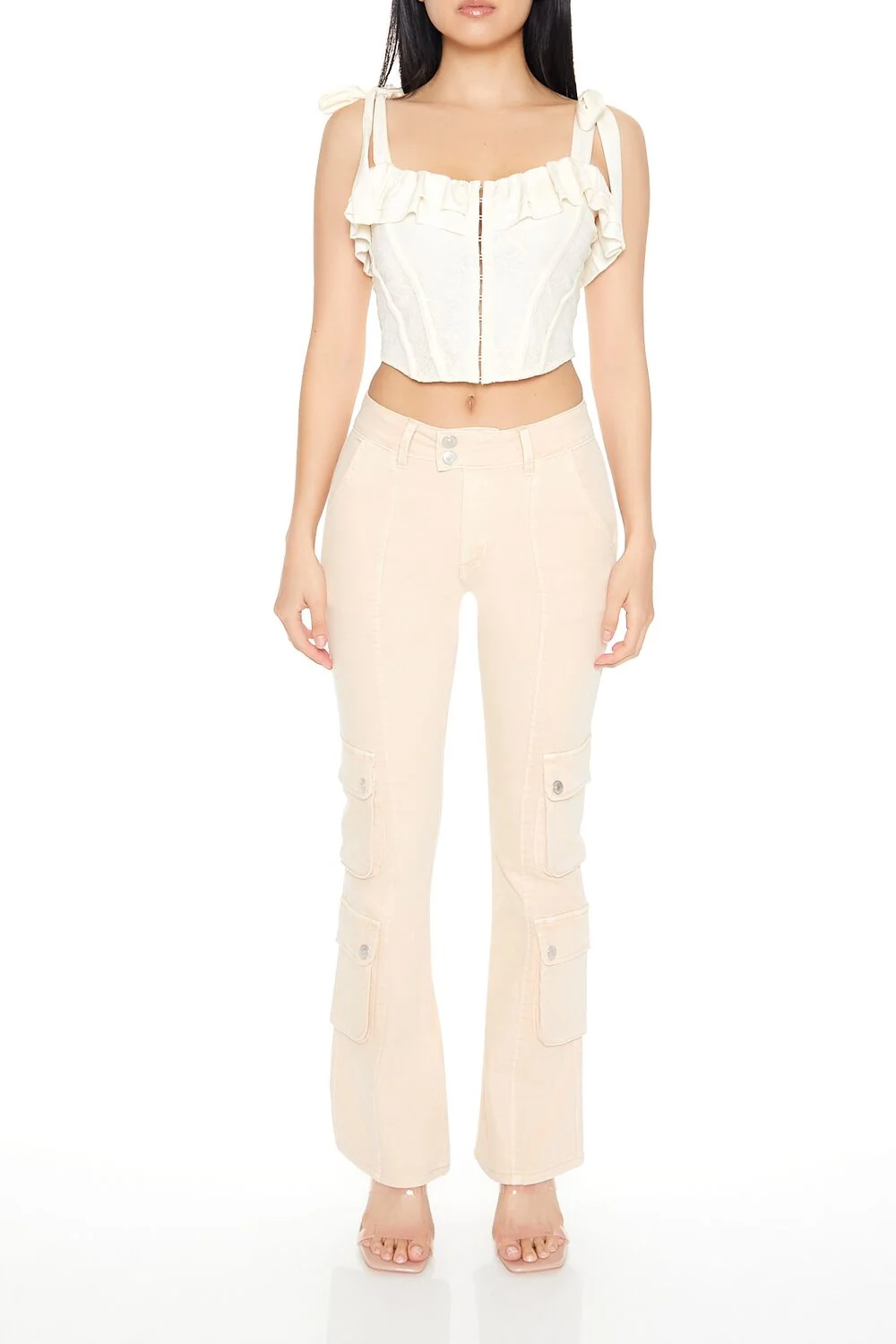 Lace Tie-Strap Corset Top