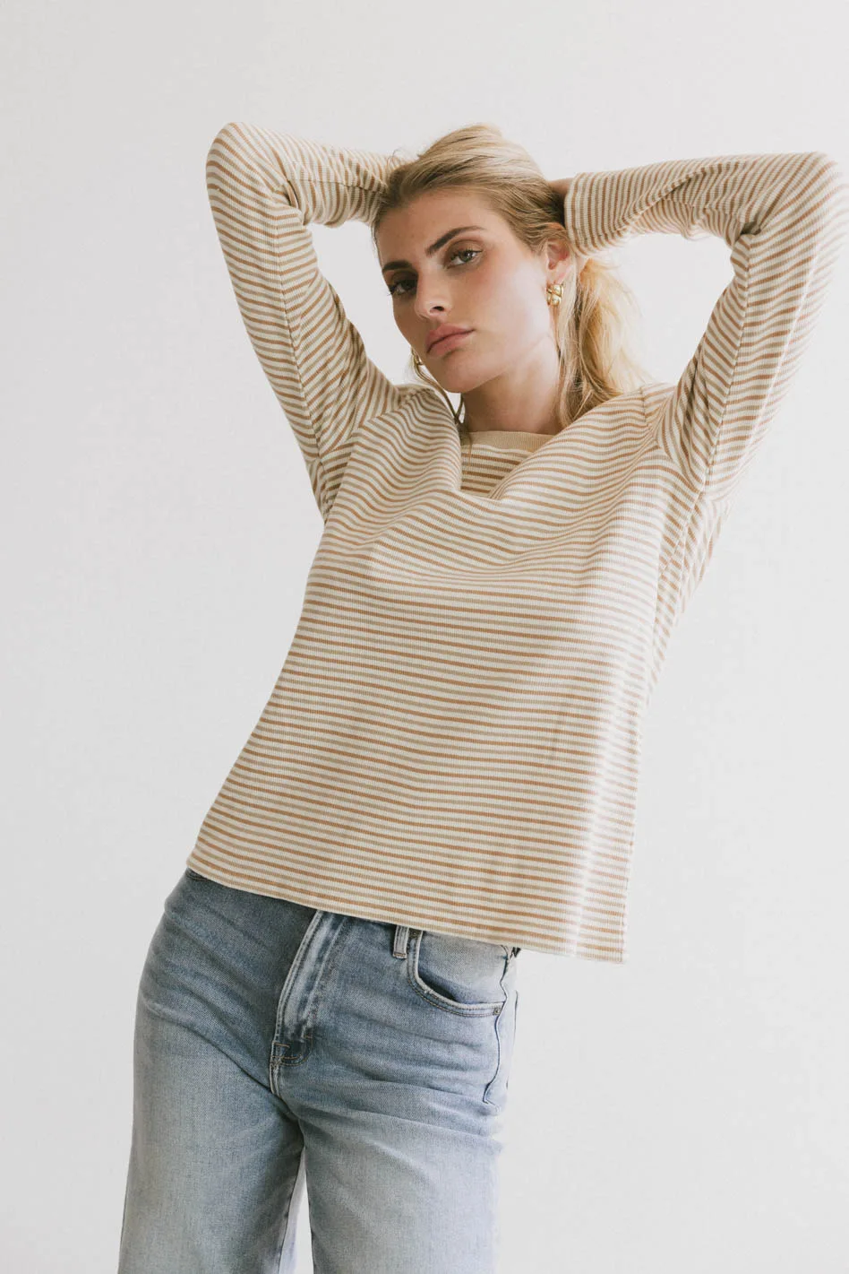 August Striped Ribbed Top