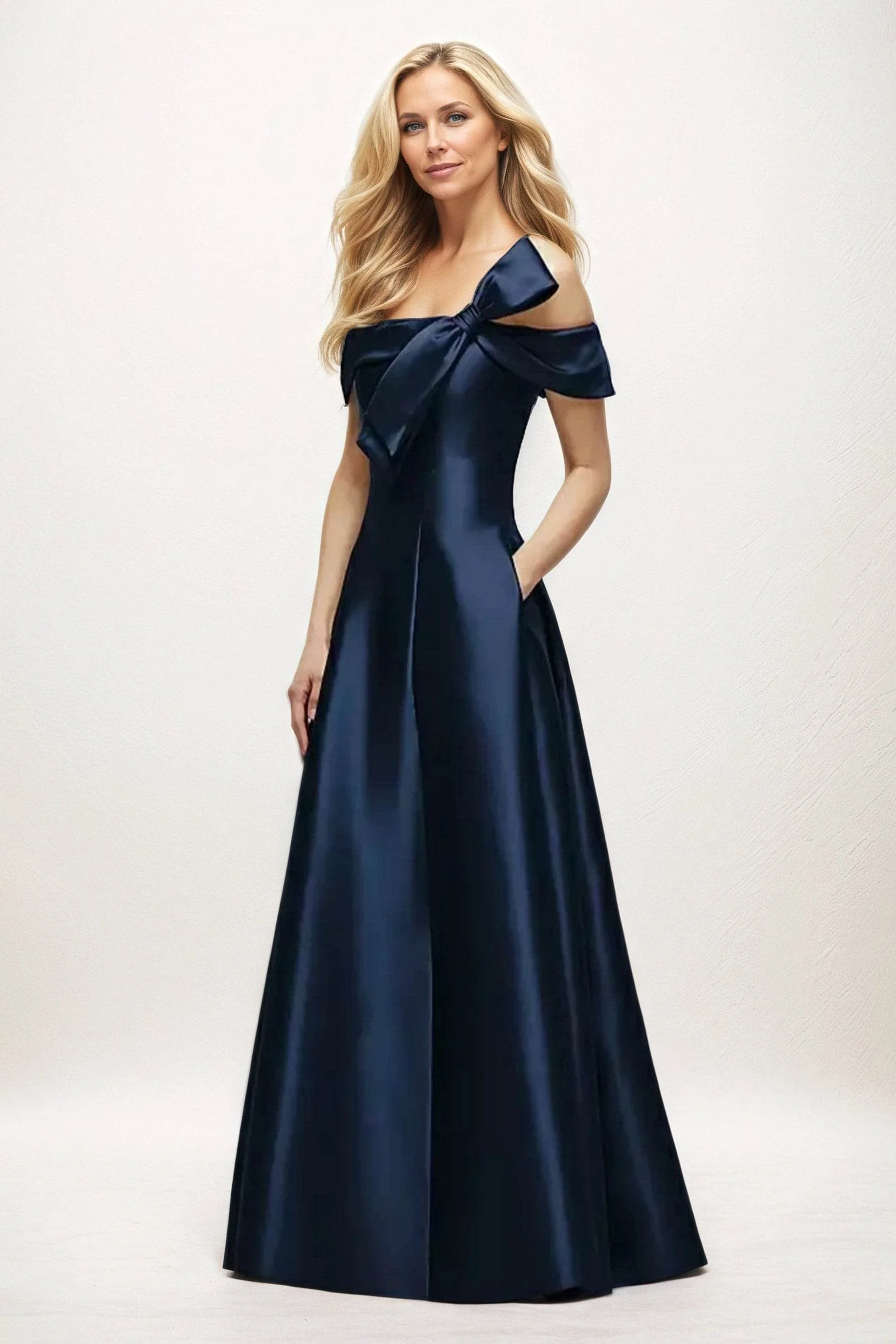 A-Line Maxi Satin Mother of the Bride Dresses CM0397
