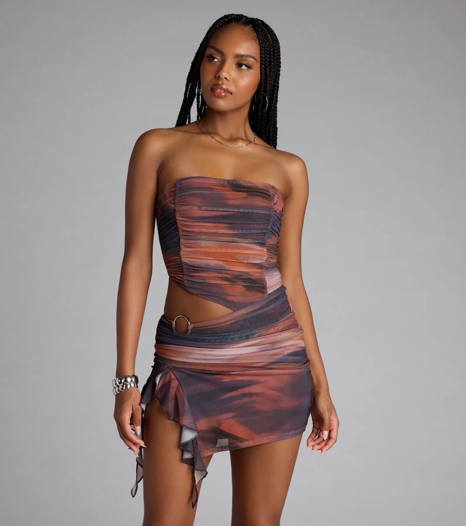 Sunset Sizzle Cutout Mini Dress