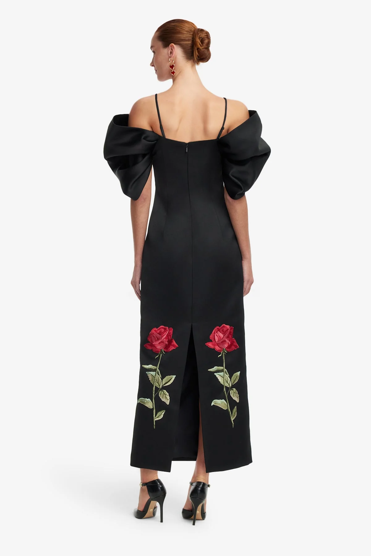 Arabella Embroidered Maxi Dress - Ebony