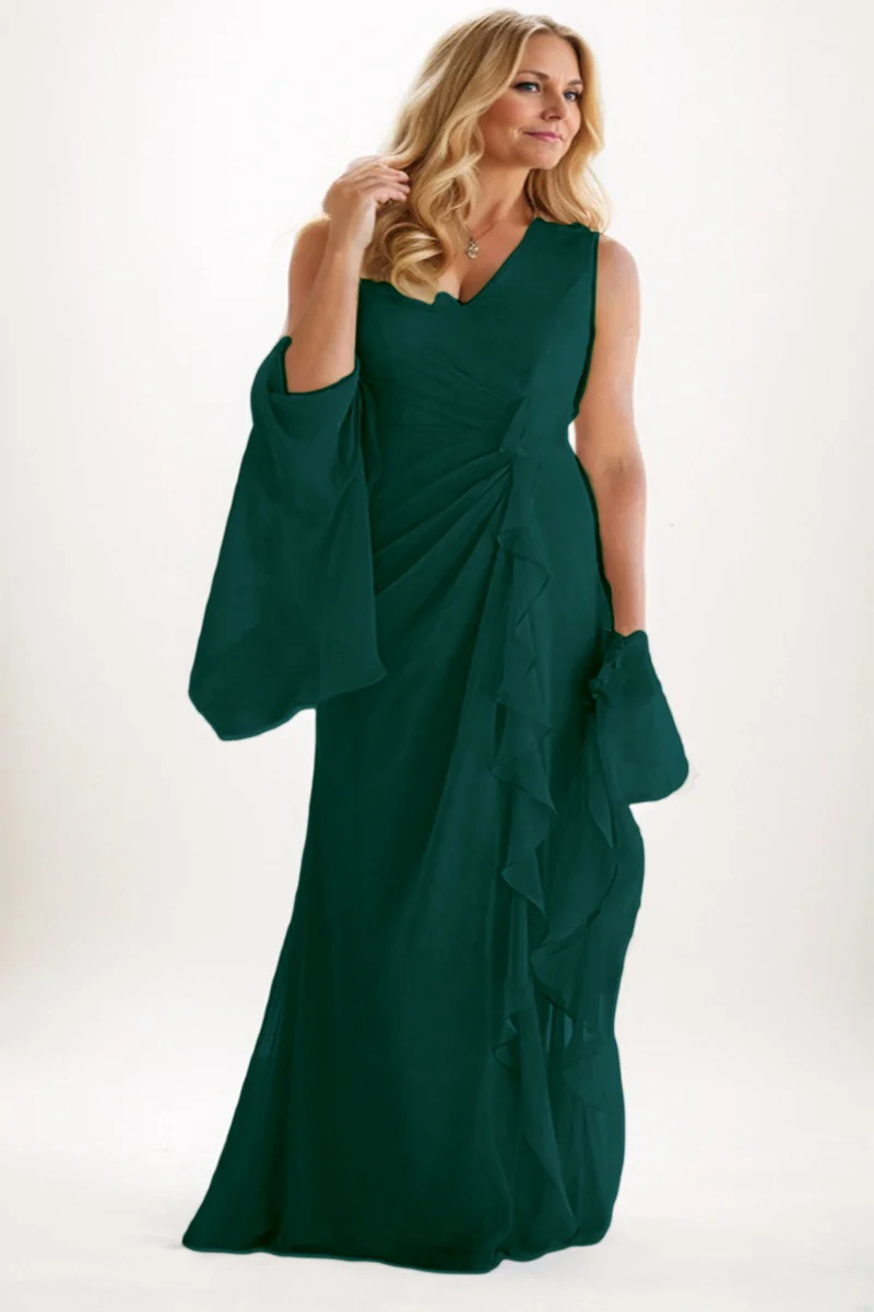 A-Line Maxi Chiffon Mother Dress CM0256
