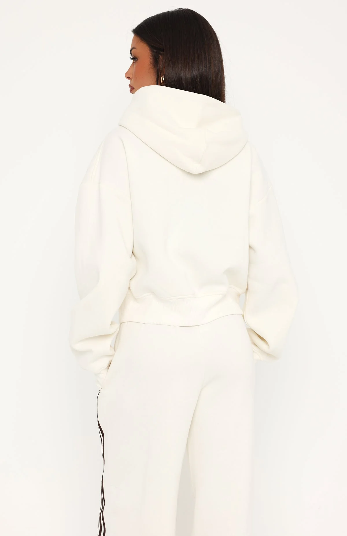 Release 15 Janie Boxy Zip Front Hoodie Off White
