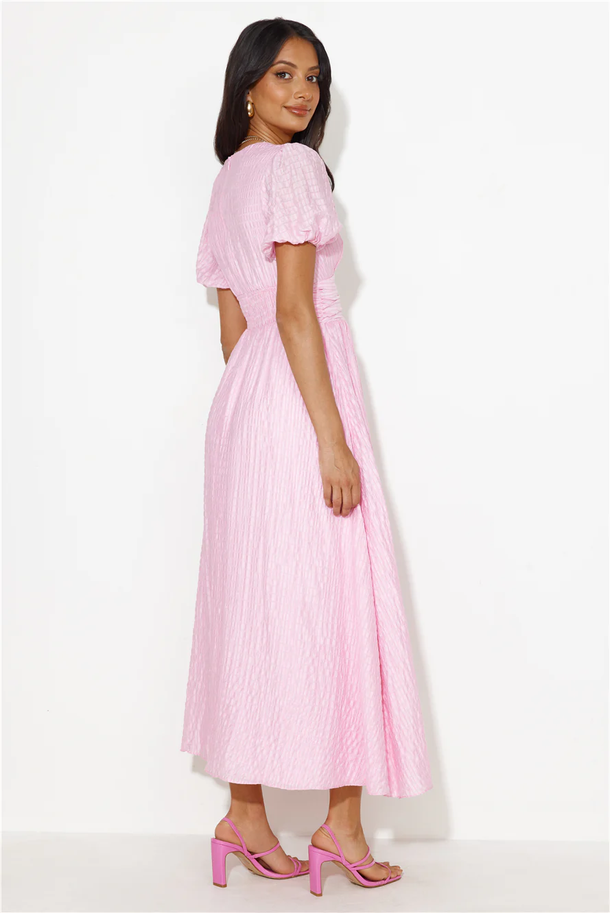 Afternoon Treat Midi Dress Pink - luluinthesky