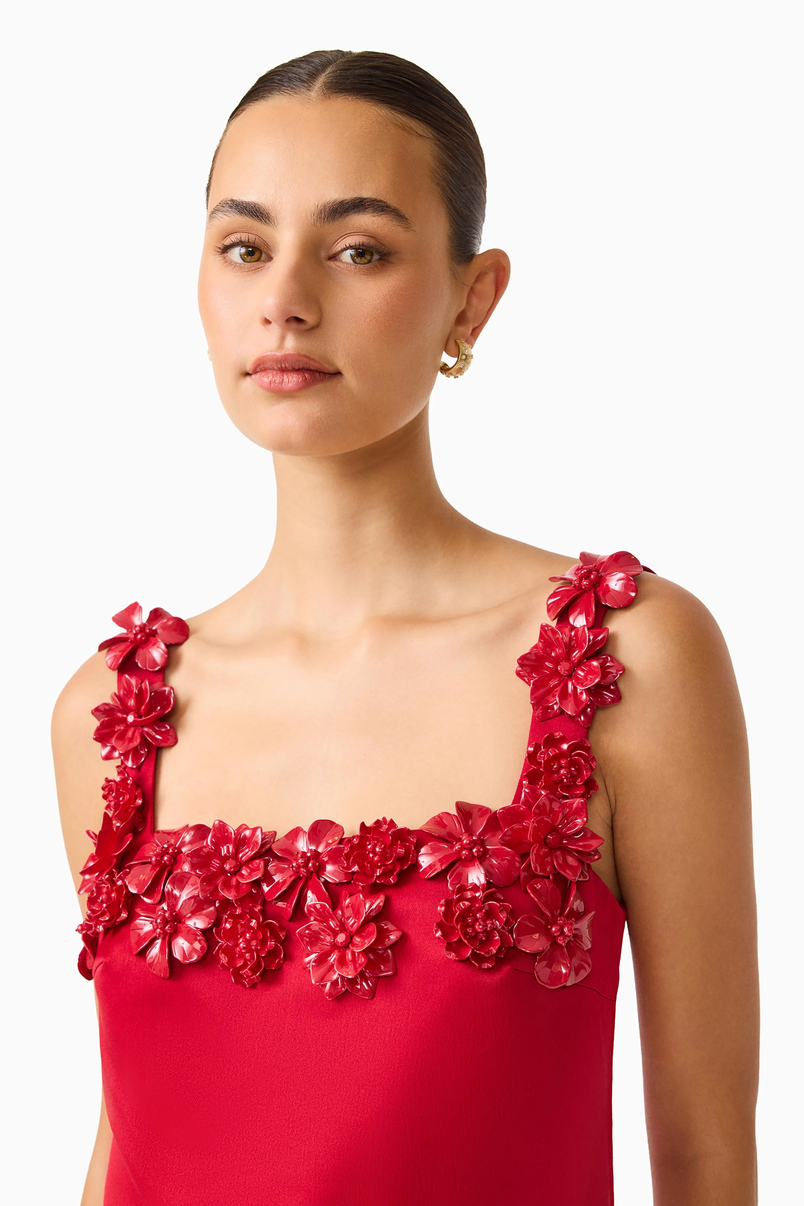 Lucetta Shift Mini Dress in Red