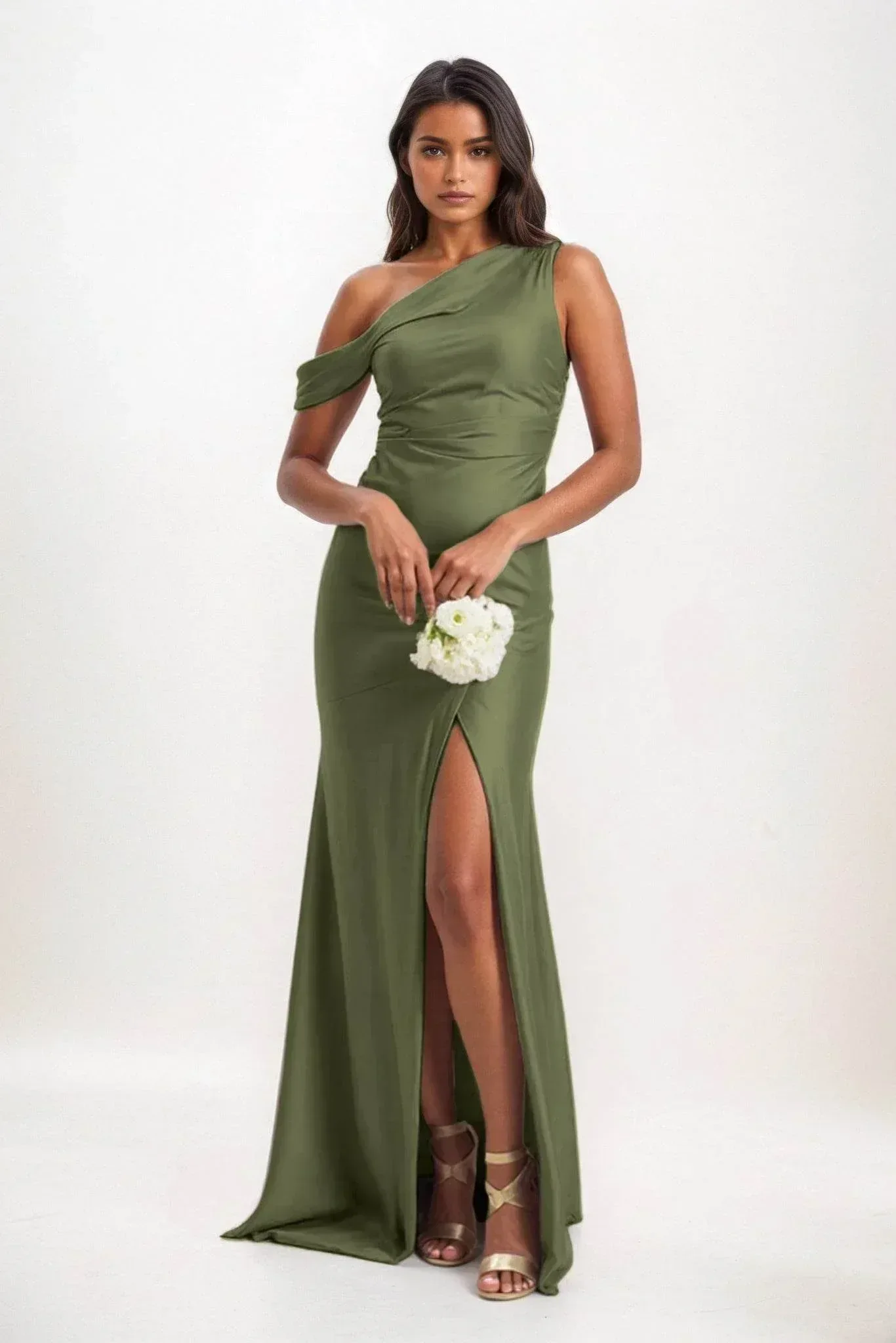 Sheath-Column Maxi Luxe Satin Dress CB0845CS