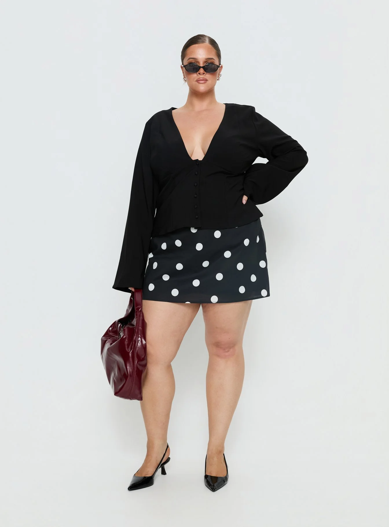 Serefina Long Sleeve Top Black Curve