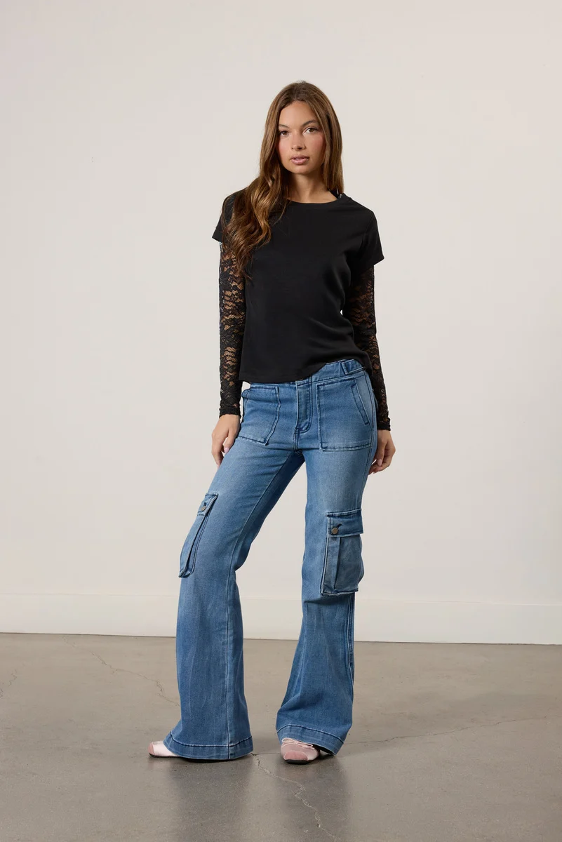Lace-Sleeve Layered Top