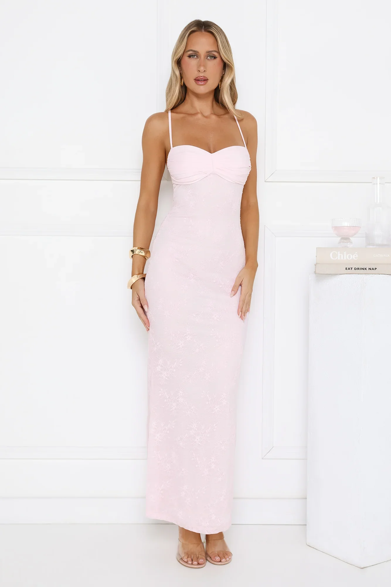 Love Bitten Lace Maxi Dress Pink - luluinthesky