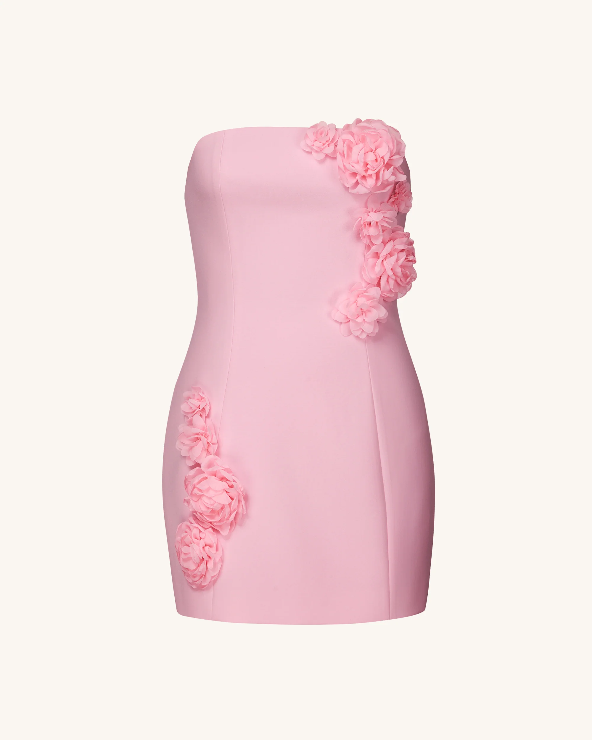 Blossoming Elegance Strapless Dress - Pink - FASHION NOB